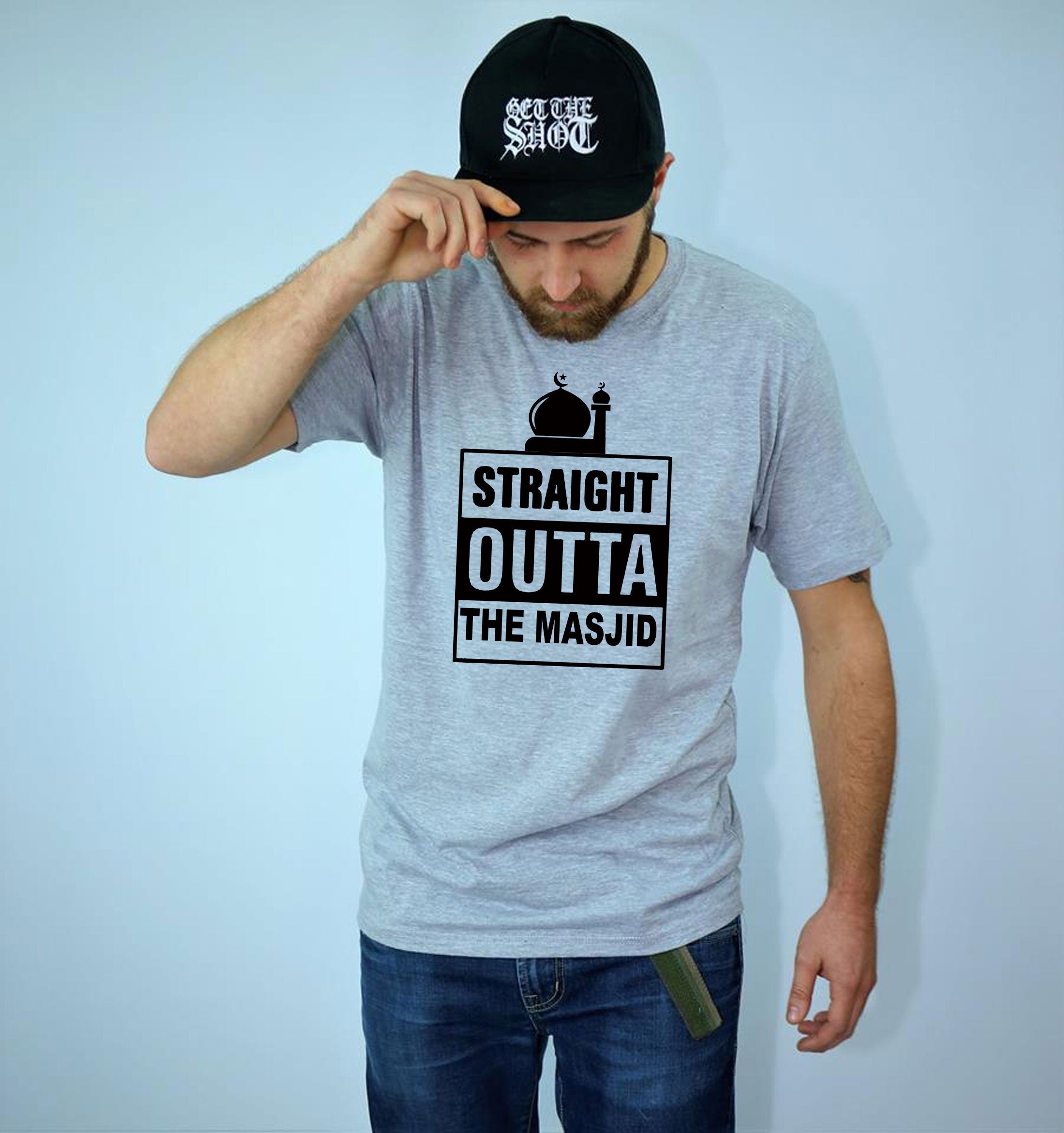 Straight Outta The Masjid T-shirt Tshirt T shirt Tee Shirt Muslim's Festival Eid Ramadan Ramzan Gift Fasting Month Holy Month Shirt