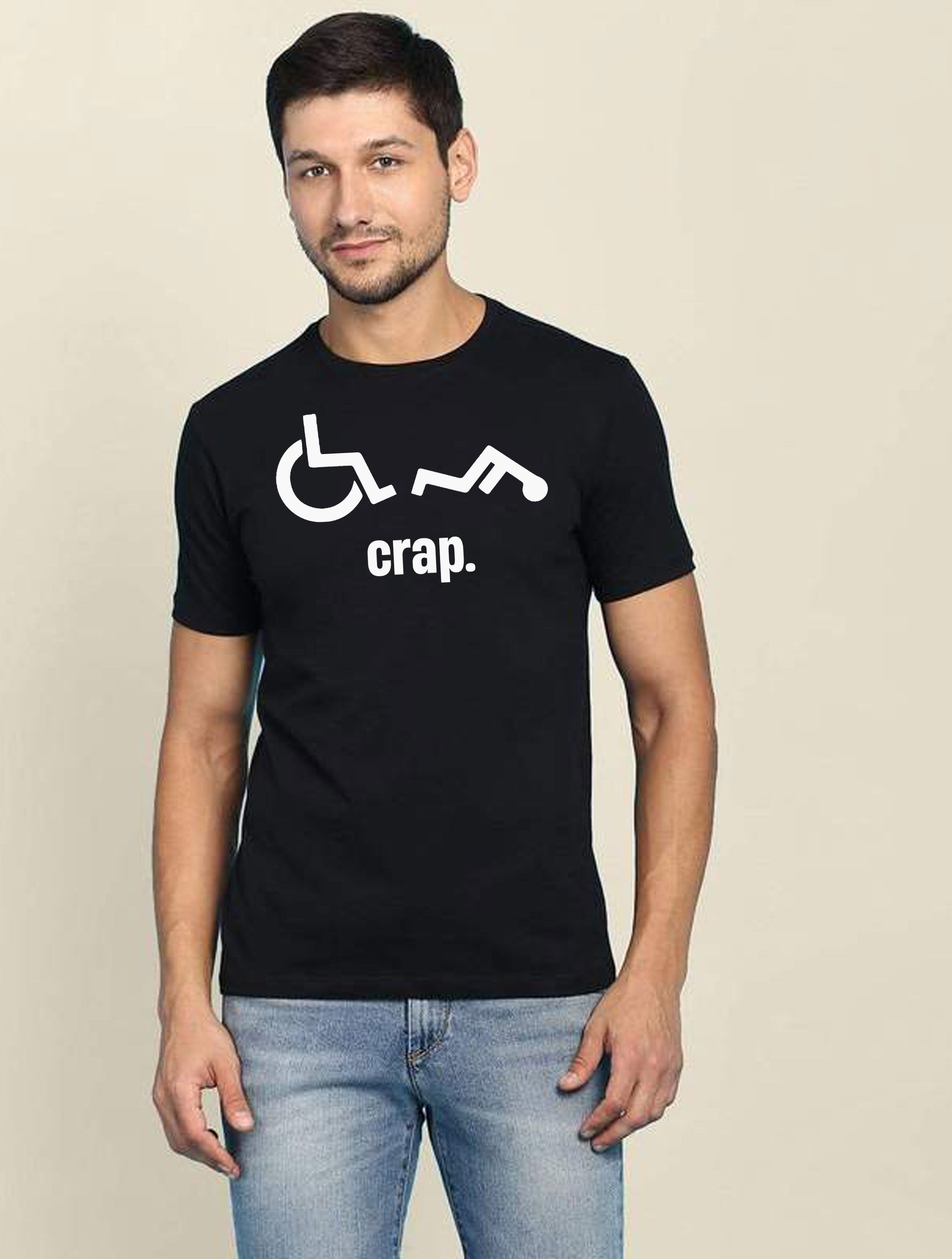 Oh Crap Wheelchair Fall Man Mens Men Funny Unisex T-Shirt Tshirt T shirt Tee shirt Birthday Present Gift Prank Humor Rude Xmas Gift