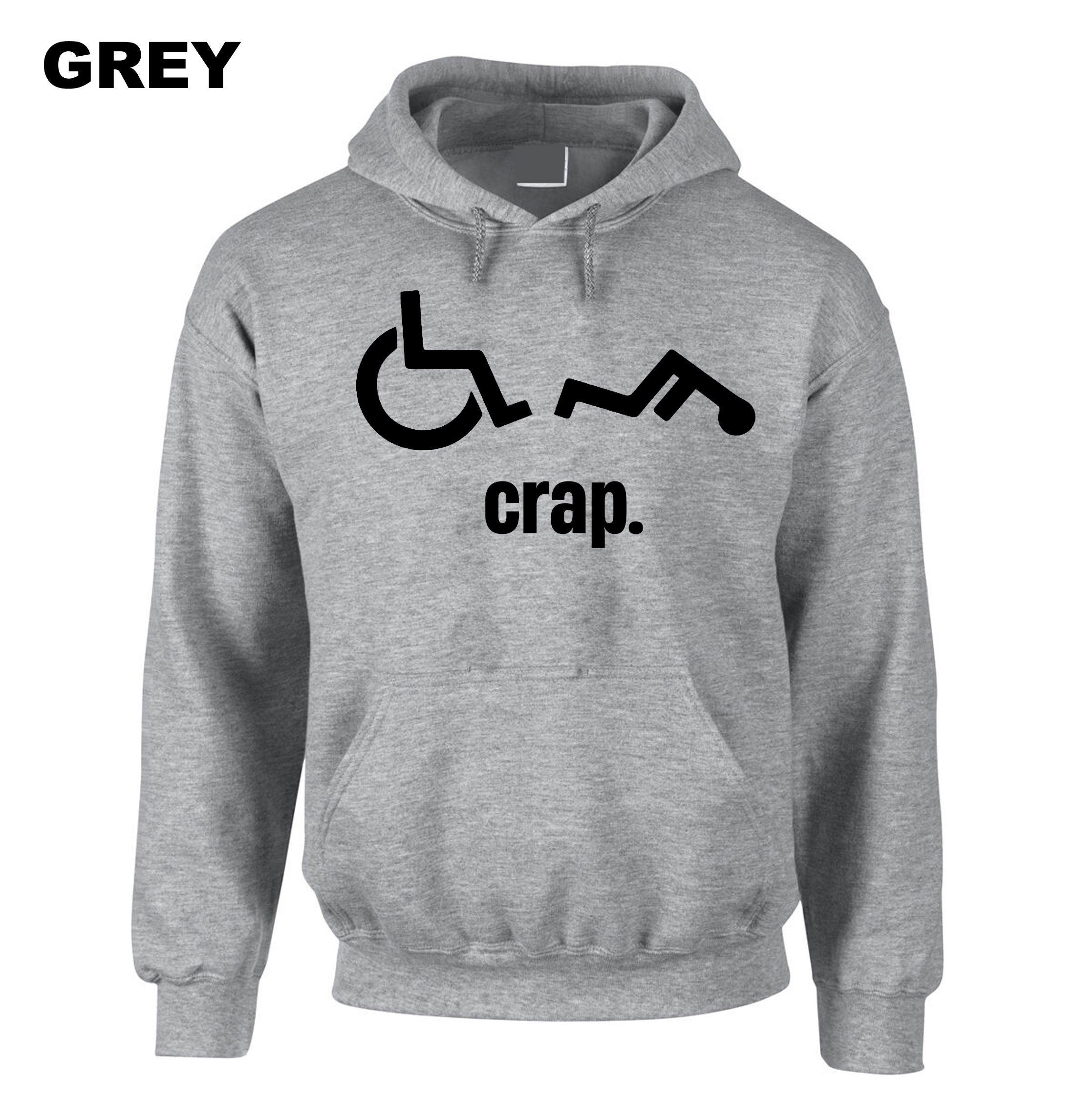 Oh Crap Wheelchair Fall Man Mens Men Funny Unisex Hoodie Hoody Hood Hooded Birthday Present Gift Prank Humor Rude Xmas Gift