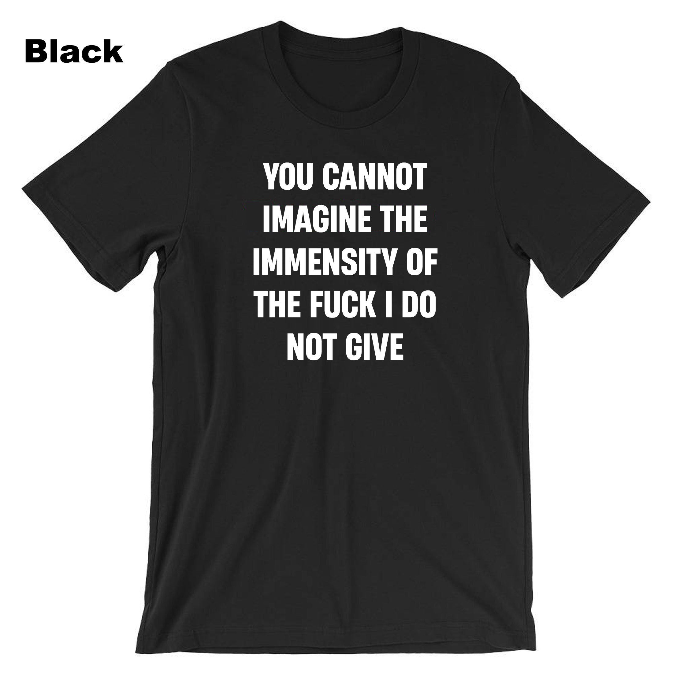 You cannot imagine the immensity of the F**K i do not give T-shirt Tshirt T shirt Tee Shirt Joke Humor Sarcastic Unisex Gift Birthday Xmas