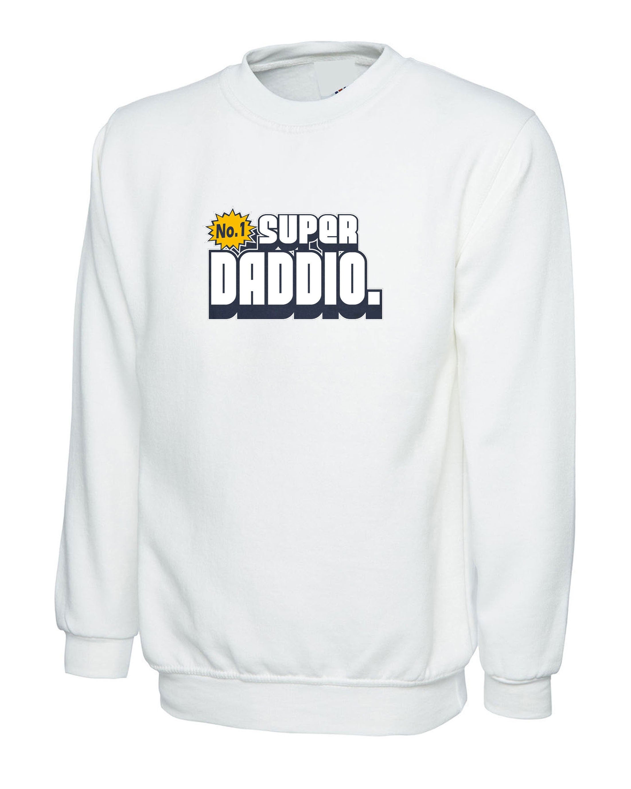 Father's Day SUPER DADDIO Sweatshirt Jumper Sweater Shirt funny dad daddy Papa Birthday Present gift Mens Fathers day Grandfather