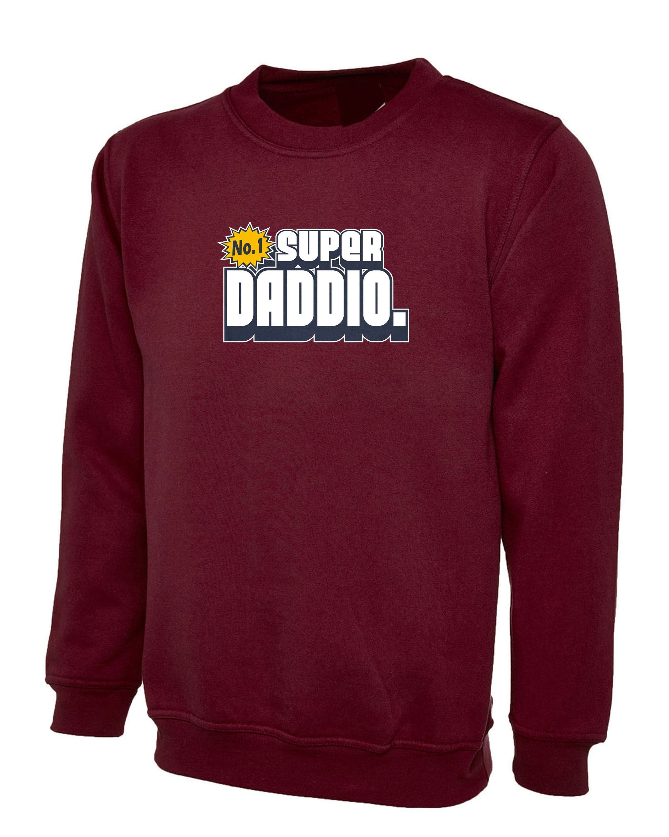 Father's Day SUPER DADDIO Sweatshirt Jumper Sweater Shirt funny dad daddy Papa Birthday Present gift Mens Fathers day Grandfather