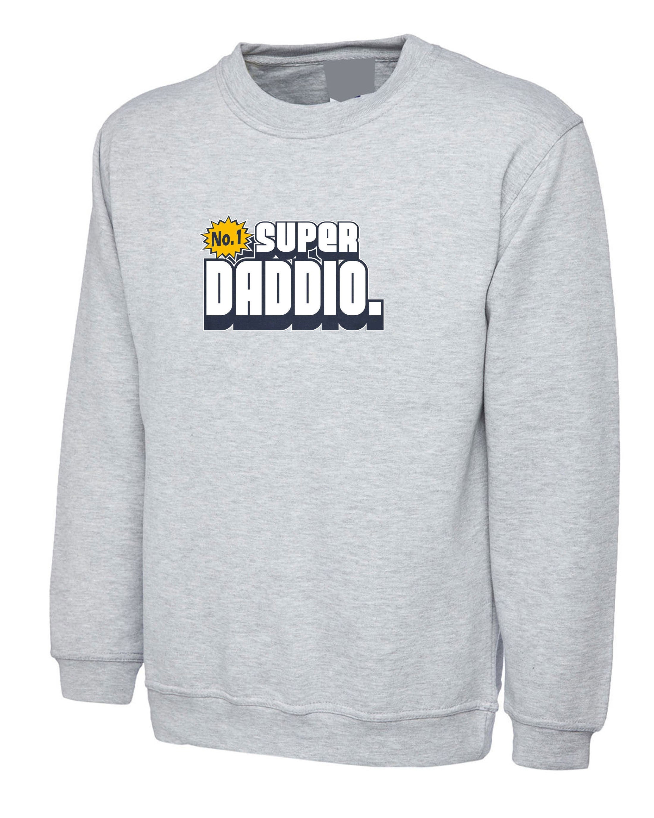 Father's Day SUPER DADDIO Sweatshirt Jumper Sweater Shirt funny dad daddy Papa Birthday Present gift Mens Fathers day Grandfather