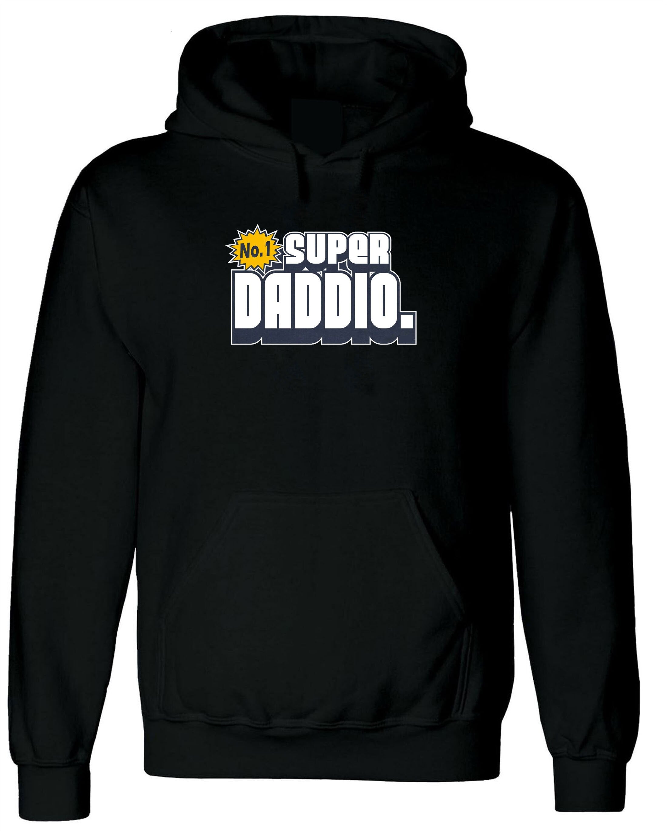 Father's Day SUPER DADDIO Hoodie Hoody Hood Hooded funny dad daddy Papa Birthday Present gift Mens Fathers day Grandfather