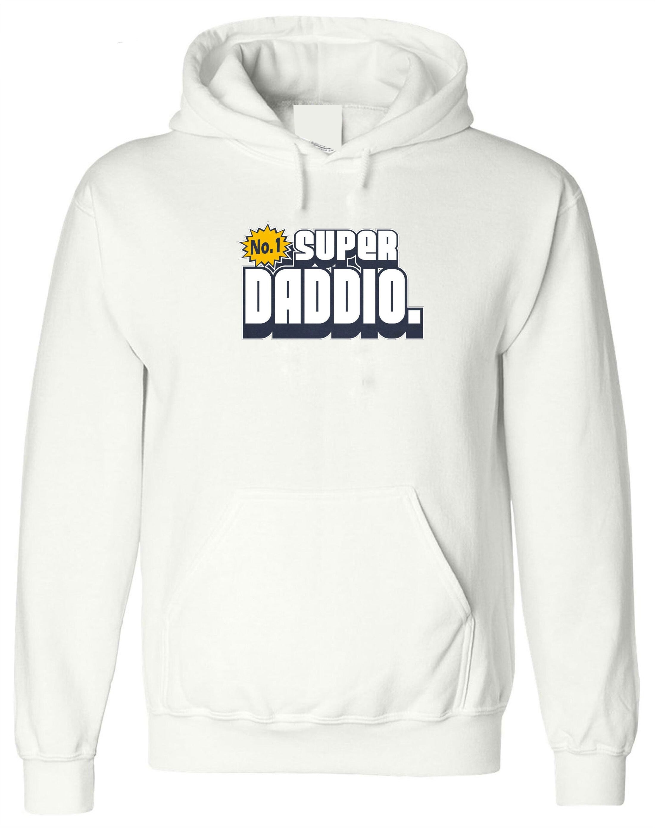 Father's Day SUPER DADDIO Hoodie Hoody Hood Hooded funny dad daddy Papa Birthday Present gift Mens Fathers day Grandfather