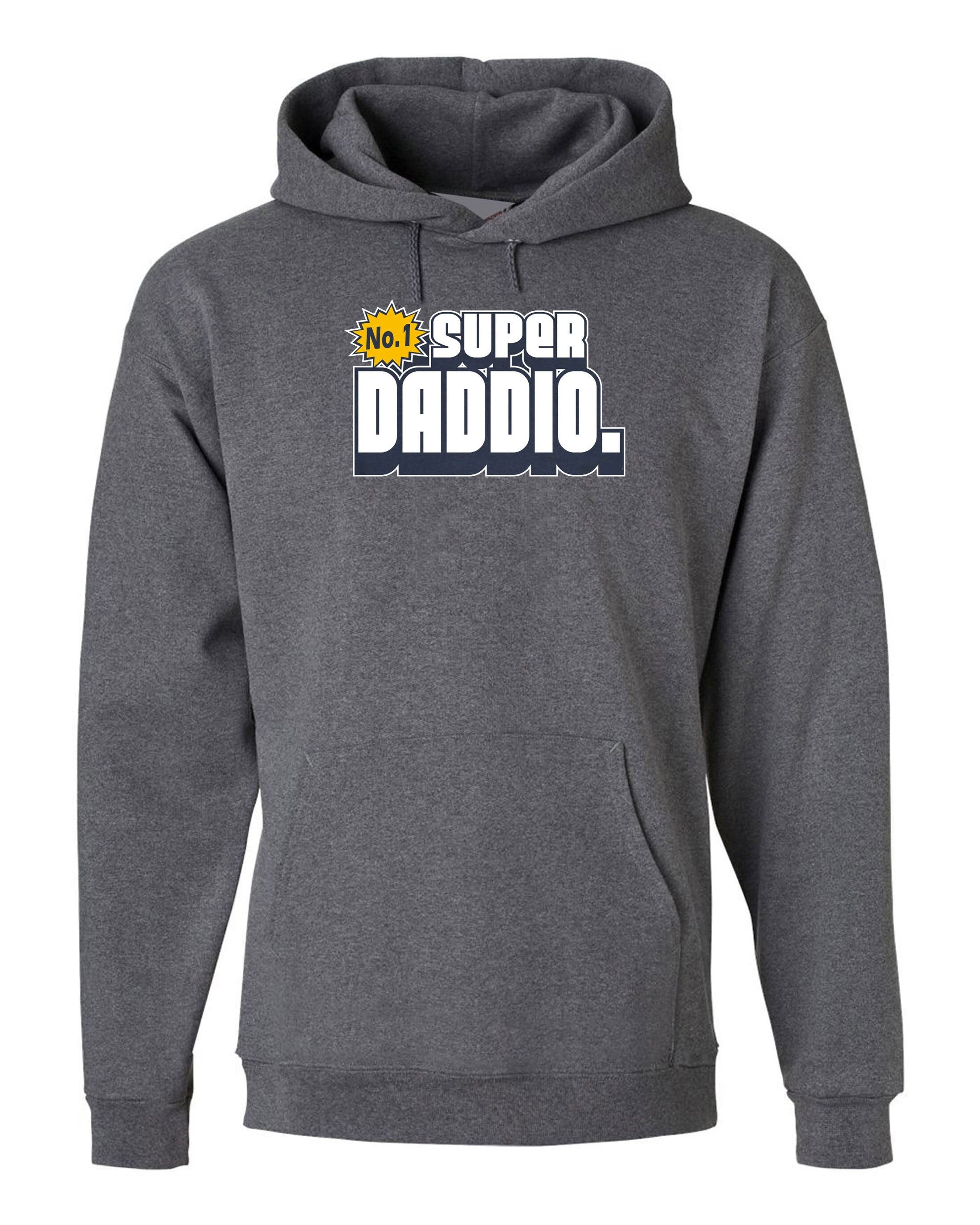 Father's Day SUPER DADDIO Hoodie Hoody Hood Hooded funny dad daddy Papa Birthday Present gift Mens Fathers day Grandfather