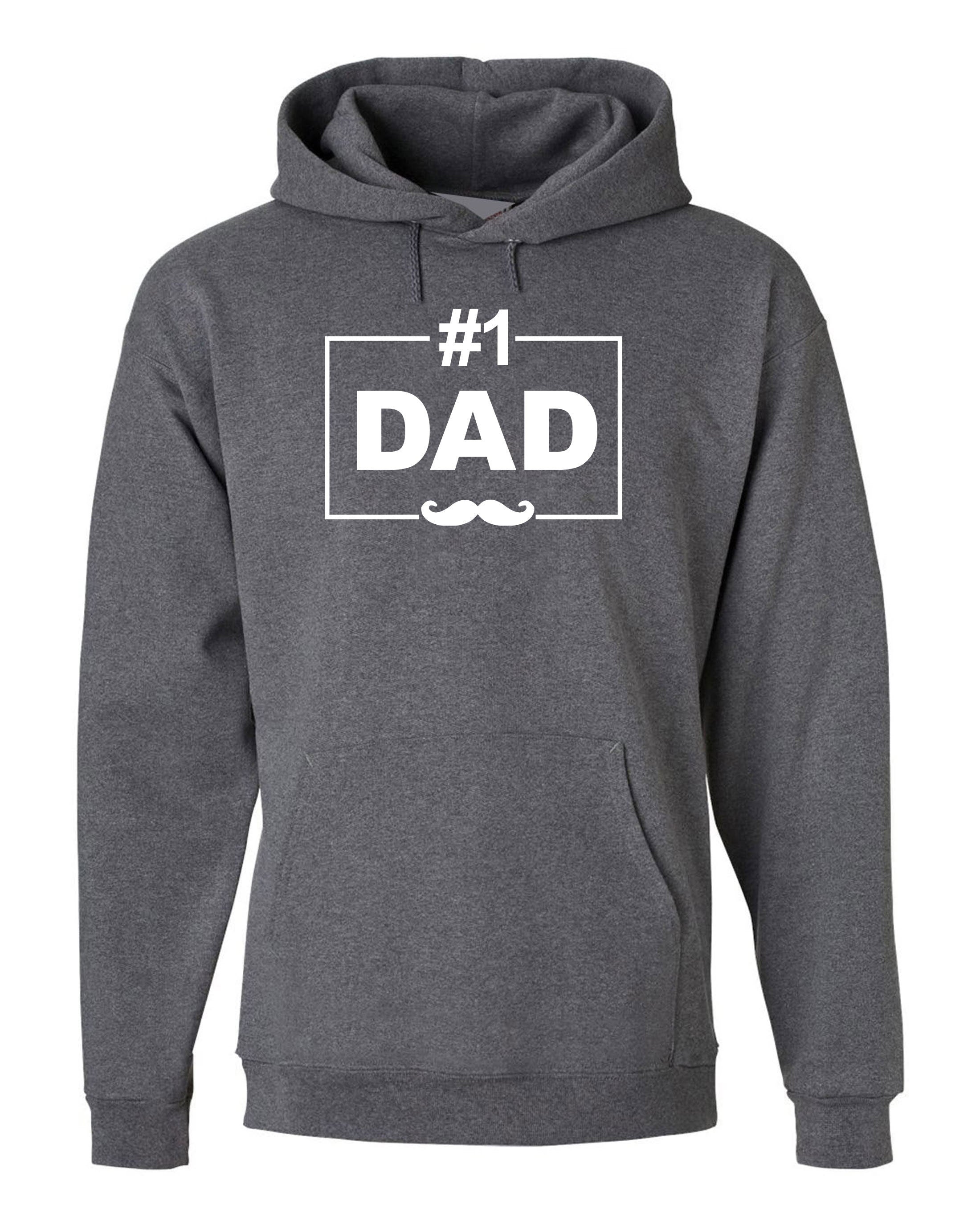 Happy Father's Day No. 1 DAD Hoodie Hoody Hood Hooded funny dad daddy Papa Birthday Present gift Mens Fathers day Grandfather Xmas