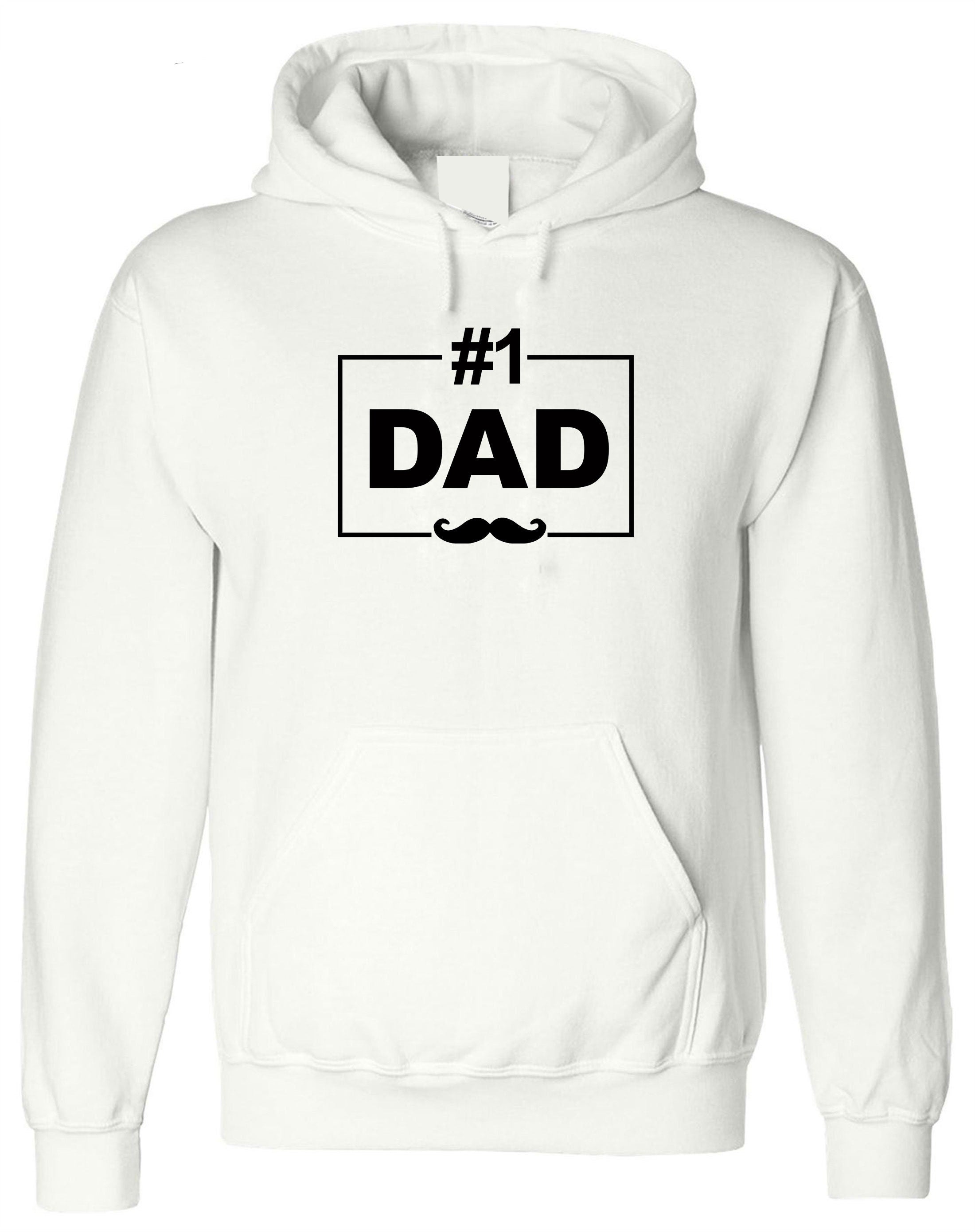 Happy Father's Day No. 1 DAD Hoodie Hoody Hood Hooded funny dad daddy Papa Birthday Present gift Mens Fathers day Grandfather Xmas