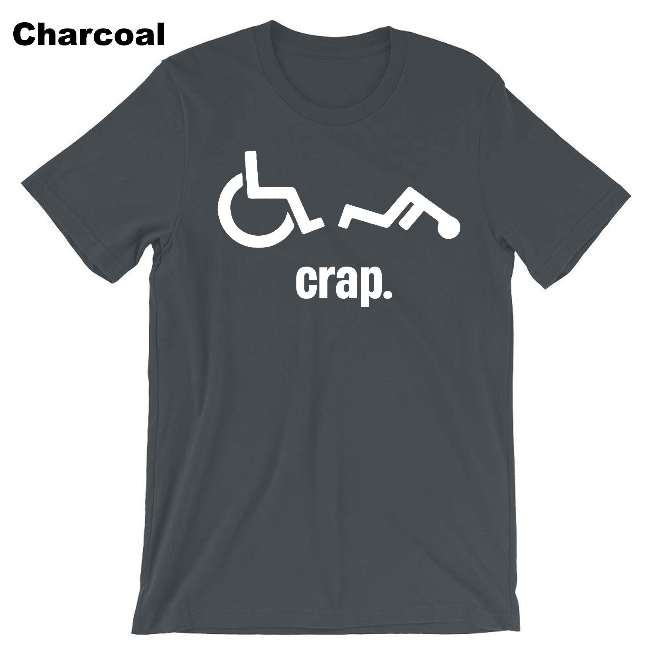 Oh Crap Wheelchair Fall Man Mens Men Funny Unisex T-Shirt Tshirt T shirt Tee shirt Birthday Present Gift Prank Humor Rude Xmas Gift