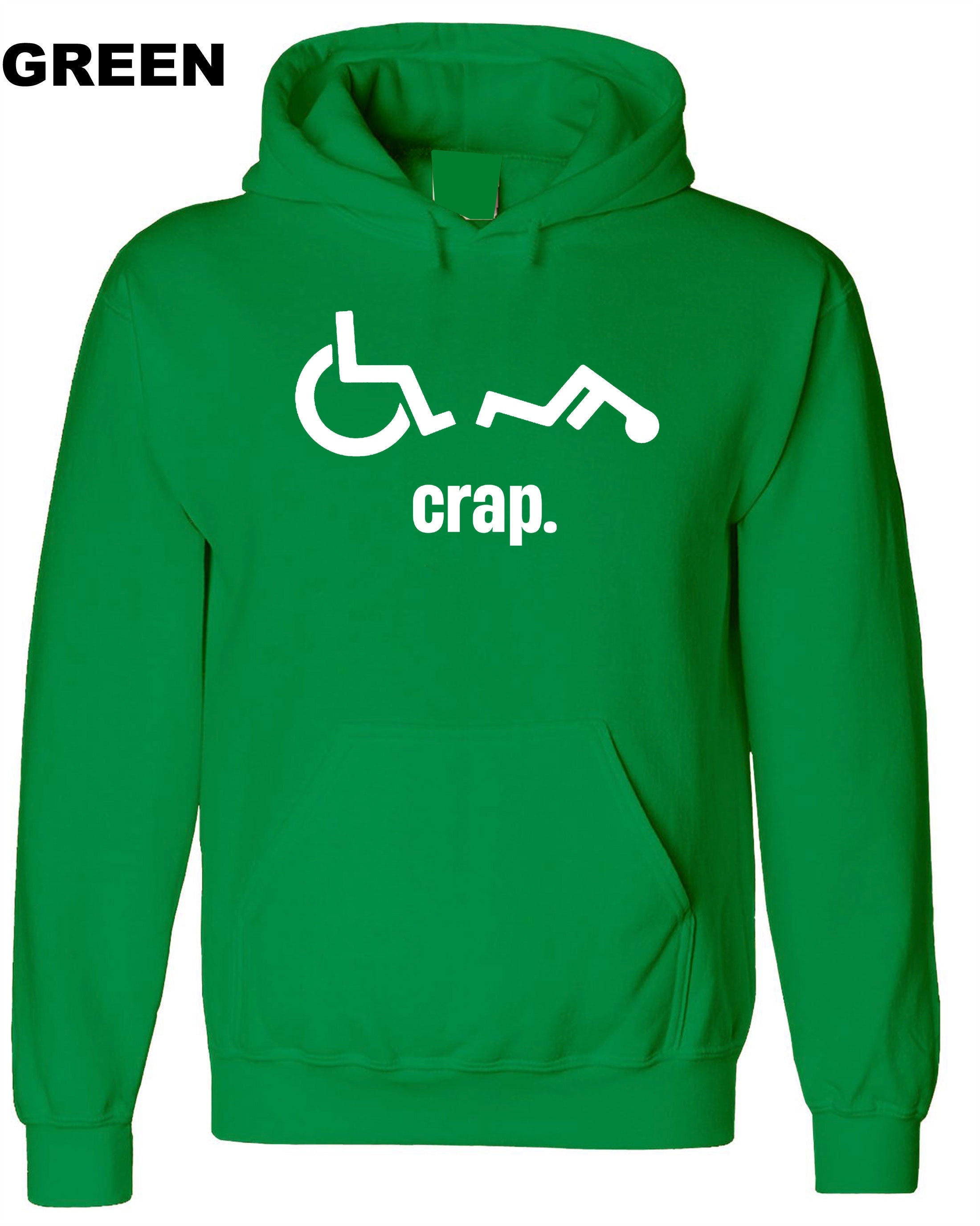 Oh Crap Wheelchair Fall Man Mens Men Funny Unisex Hoodie Hoody Hood Hooded Birthday Present Gift Prank Humor Rude Xmas Gift