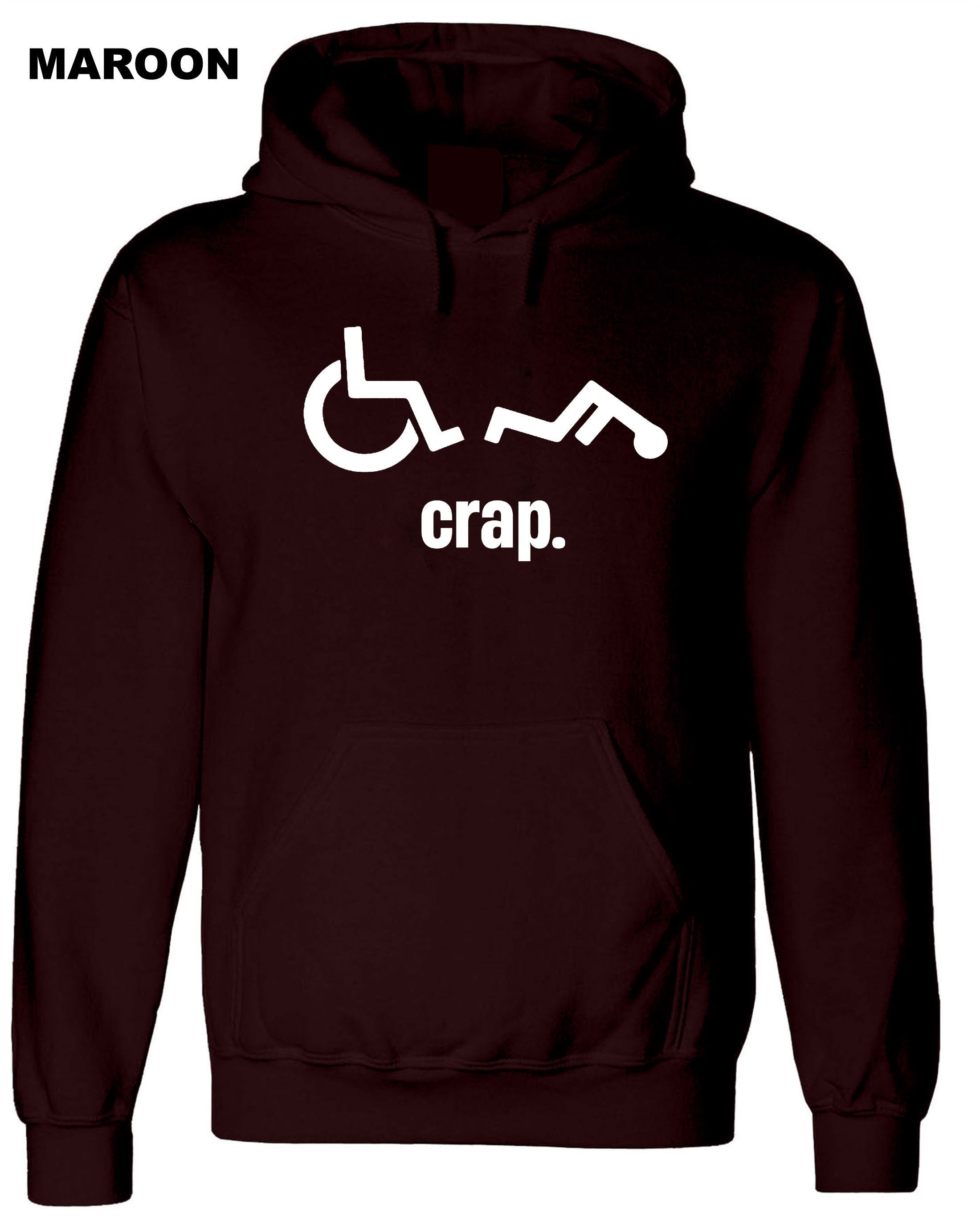 Oh Crap Wheelchair Fall Man Mens Men Funny Unisex Hoodie Hoody Hood Hooded Birthday Present Gift Prank Humor Rude Xmas Gift