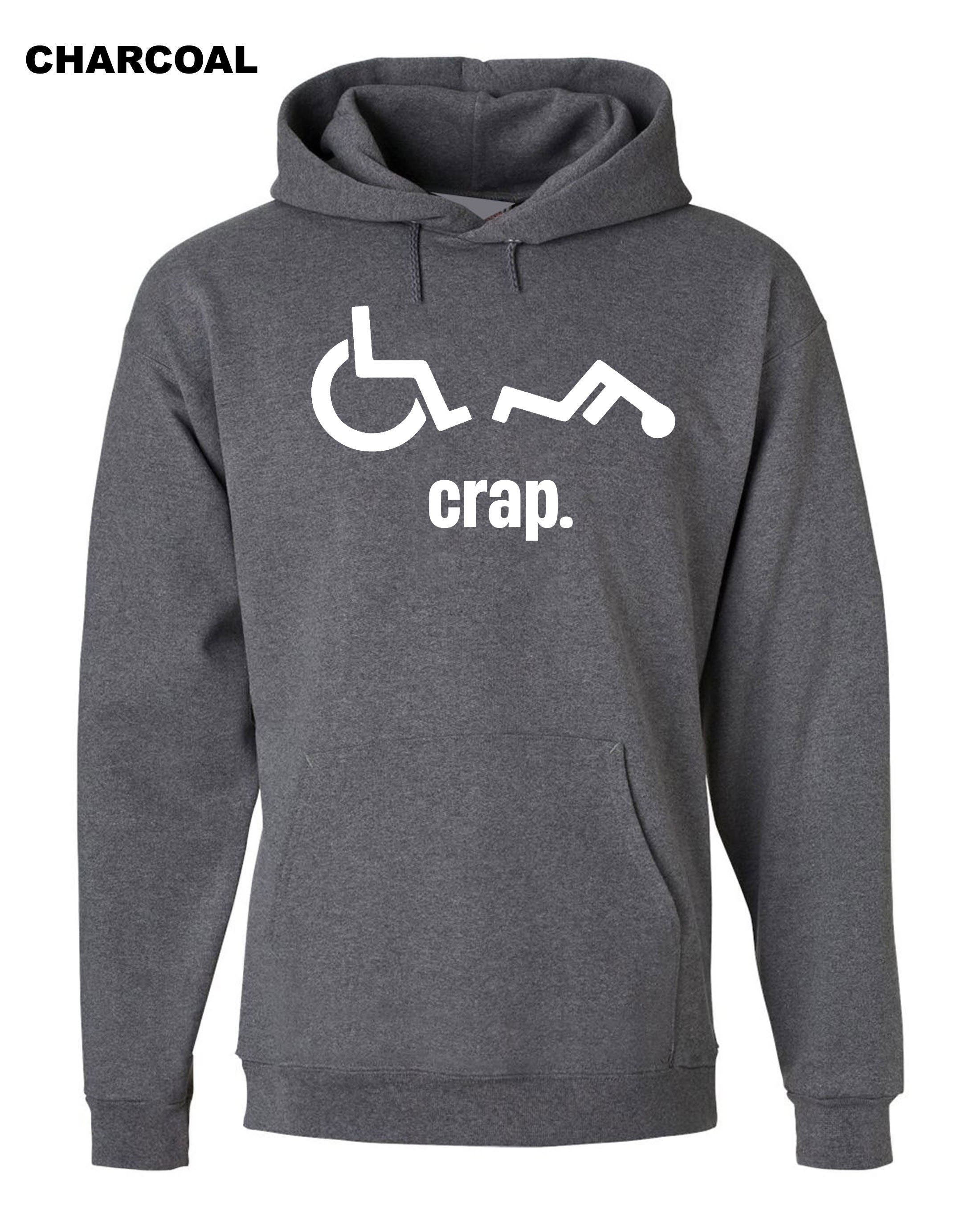 Oh Crap Wheelchair Fall Man Mens Men Funny Unisex Hoodie Hoody Hood Hooded Birthday Present Gift Prank Humor Rude Xmas Gift