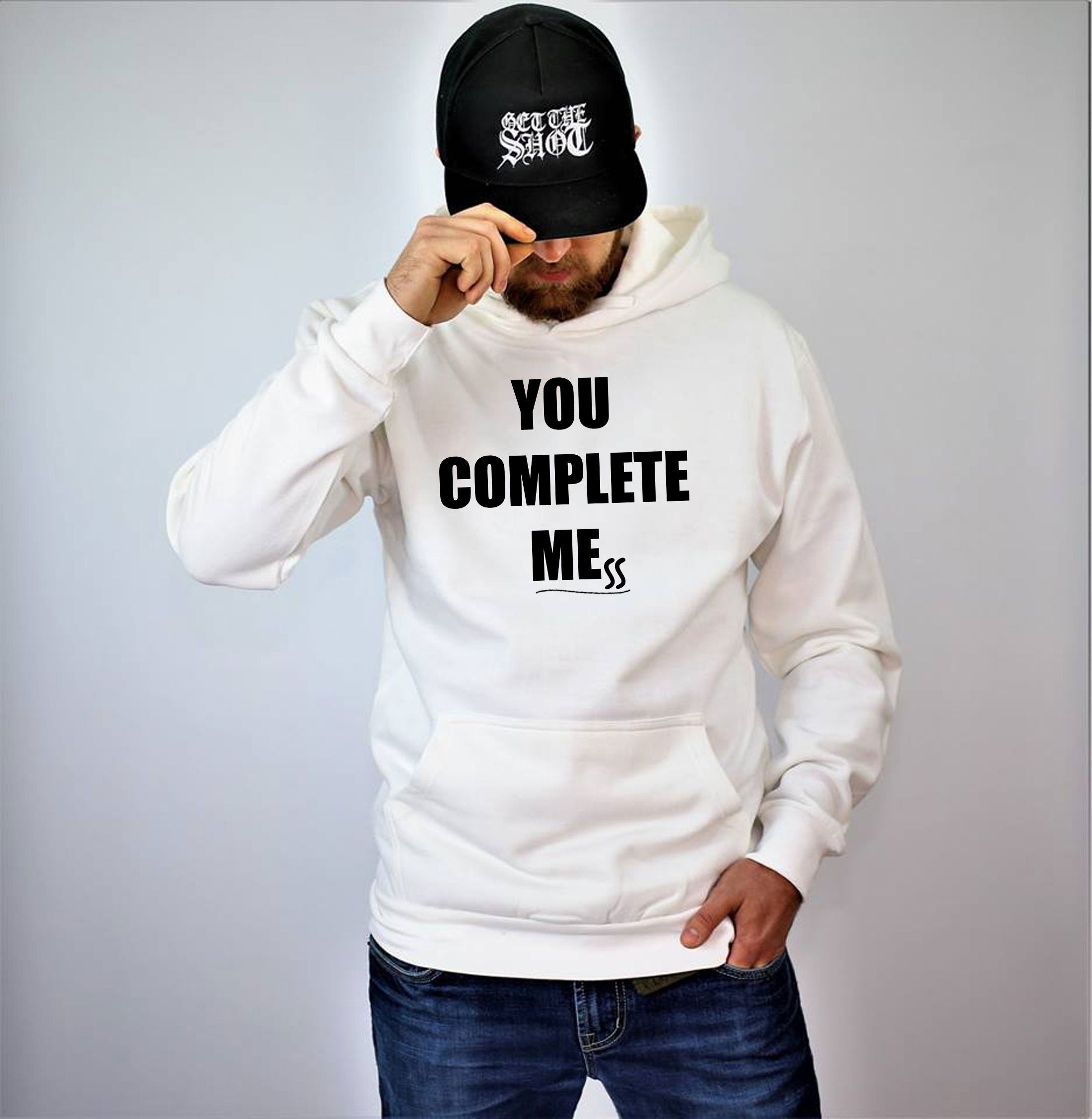 You Complete Me Mess Hoodie Hoody Hood Hooded Humor Girlfriend Boyfriend Funny Gift Birthday Joke Present Valentines Anniversary Top