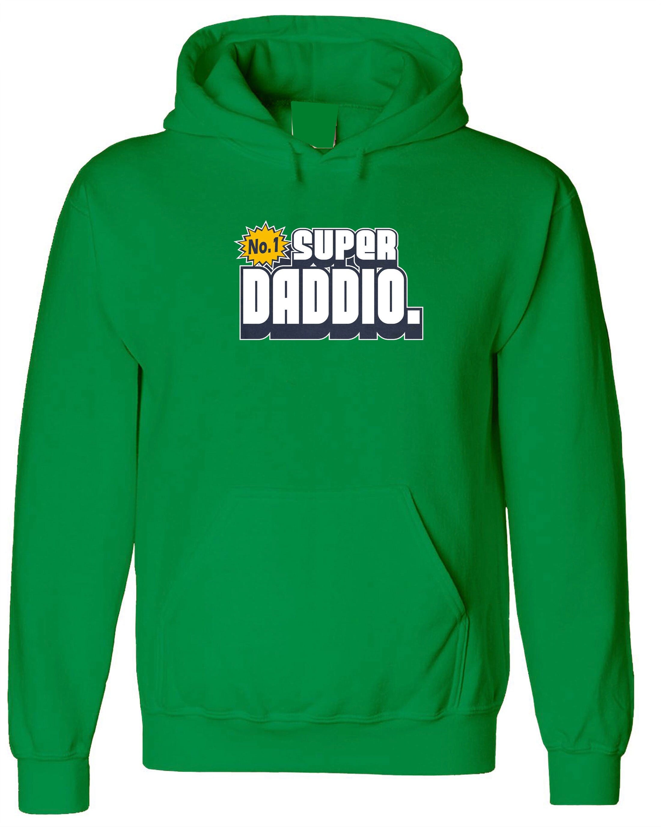 Father's Day SUPER DADDIO Hoodie Hoody Hood Hooded funny dad daddy Papa Birthday Present gift Mens Fathers day Grandfather