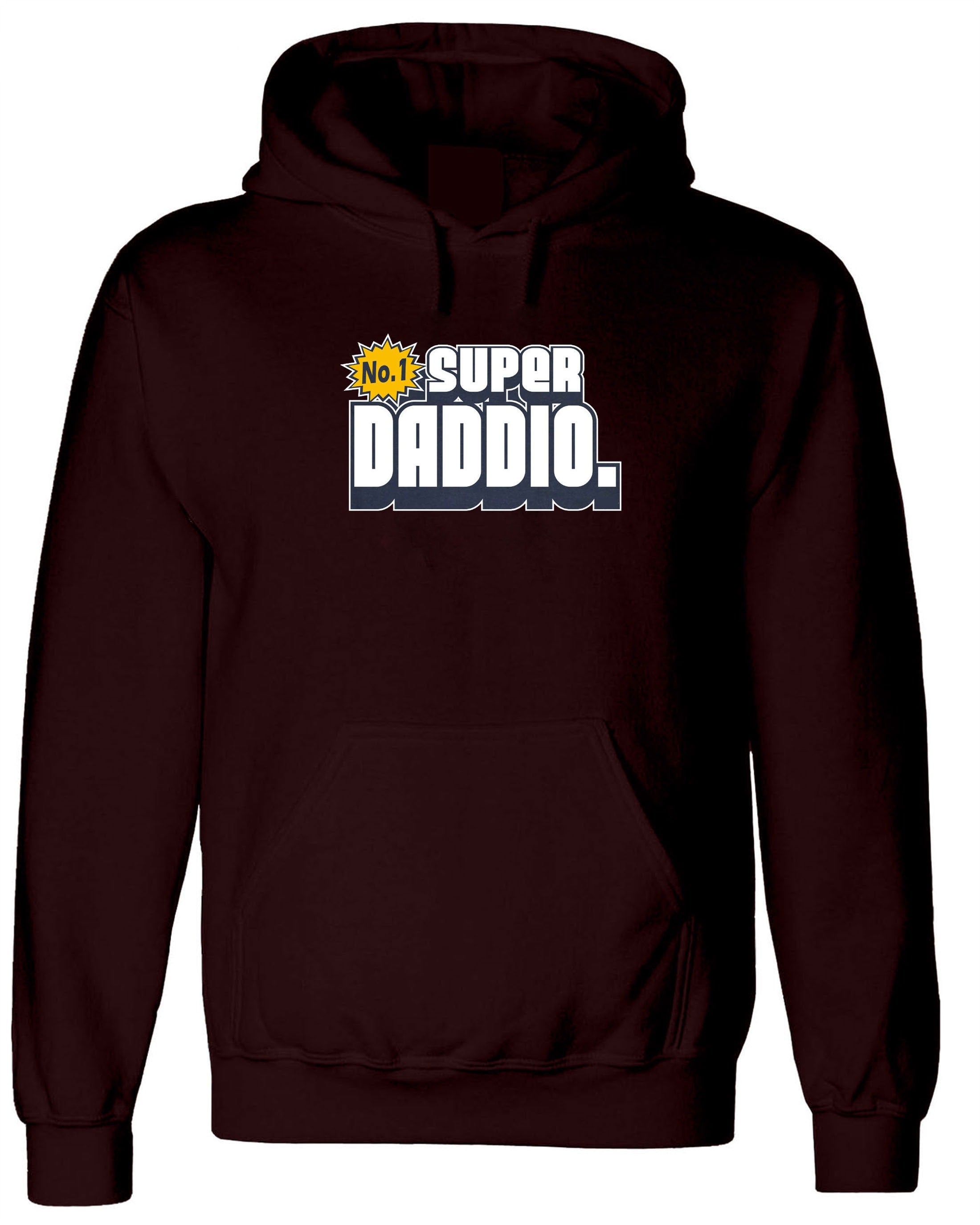 Father's Day SUPER DADDIO Hoodie Hoody Hood Hooded funny dad daddy Papa Birthday Present gift Mens Fathers day Grandfather