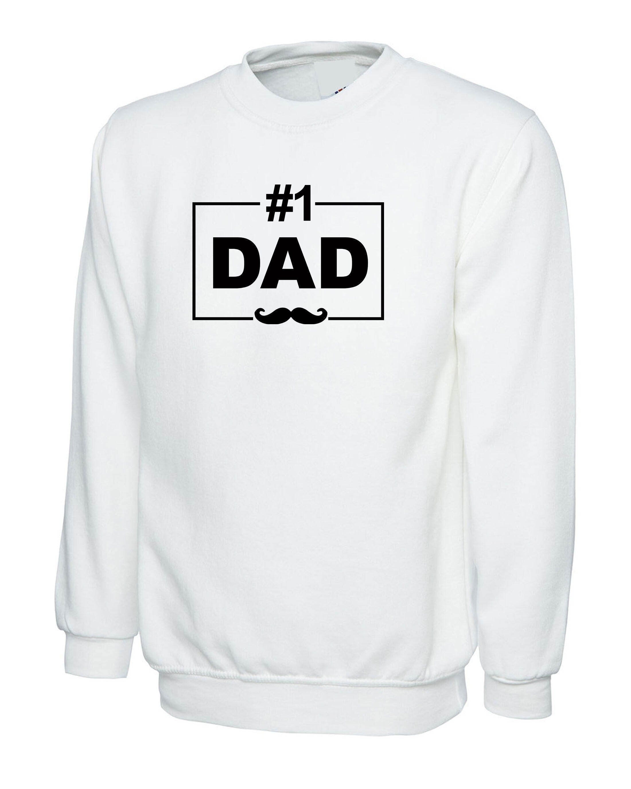 Happy Father's Day No. 1 DAD Sweatshirt Jumper Sweater Shirt funny dad daddy Papa Birthday Present gift Mens Fathers day Grandfather Xmas