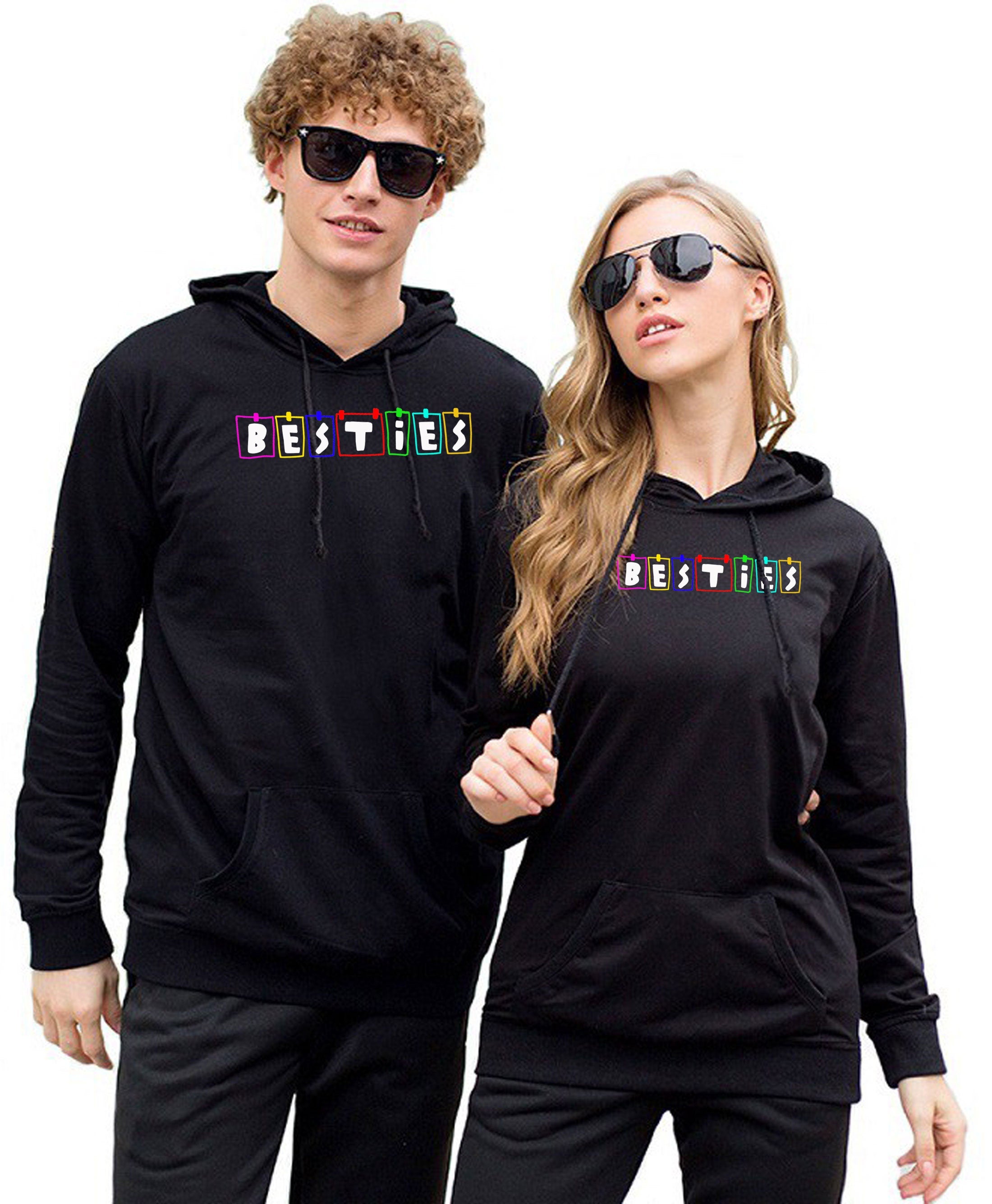 Friendship Day Hoodies Besties Hoodie Hoody Hood Hooded Unisex BFF Best Friends forever Couple Matching Top Cute Gift Birthday Gift