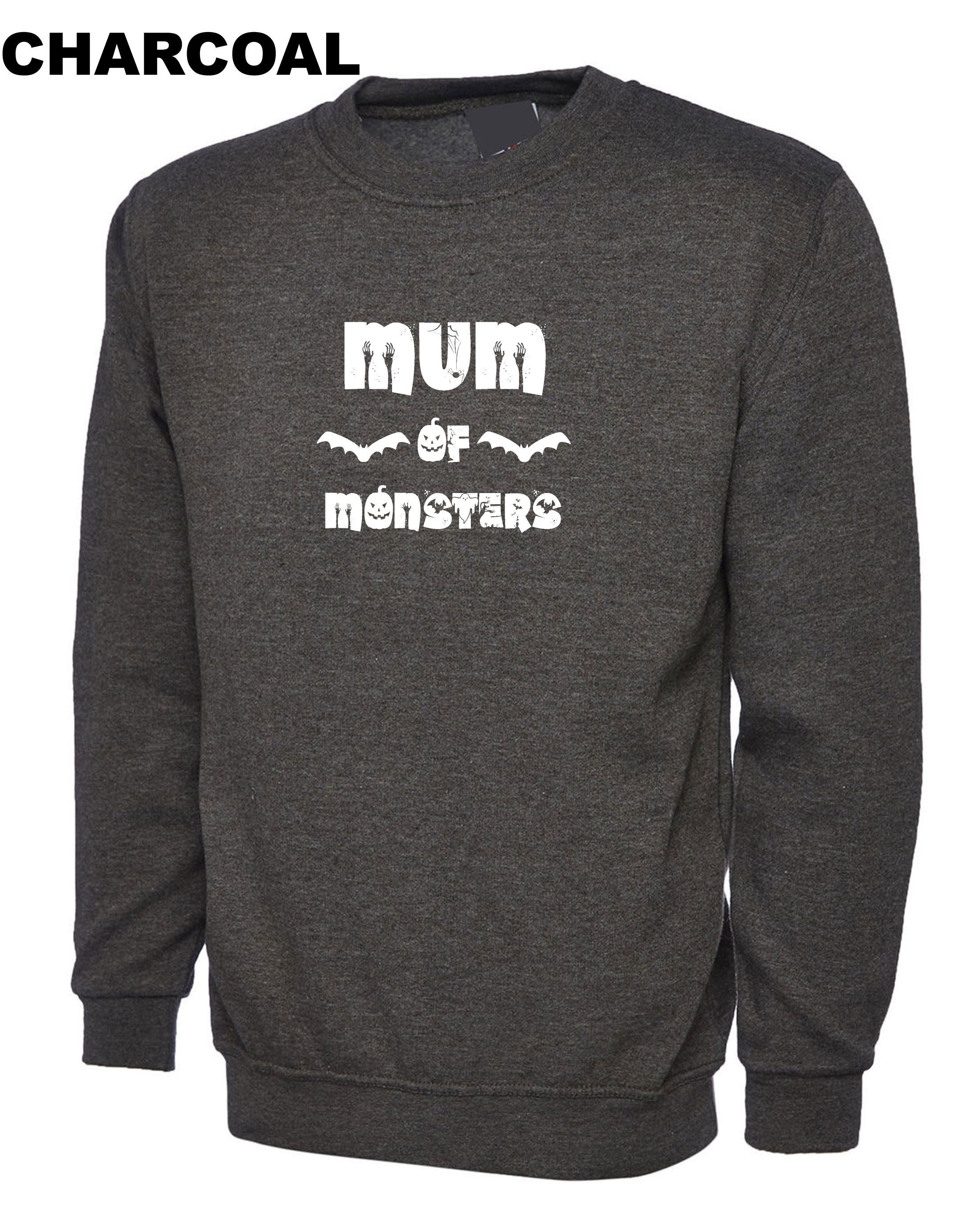 MUM of Monsters Funny Halloween Sweatshirt Jumper Sweater shirt Scary Boo Joke Humor Mother's gift Halloween Mum Mama Mommy Top