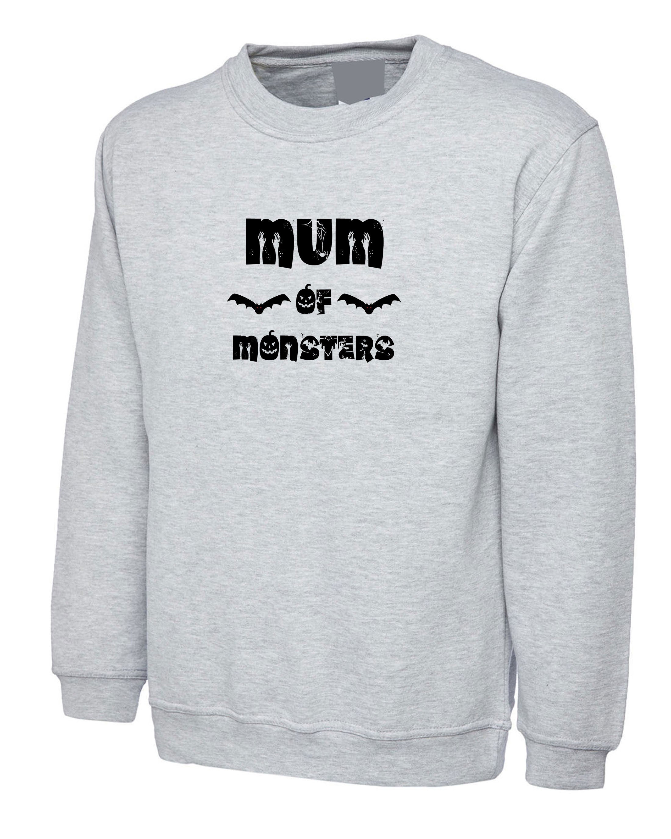 MUM of Monsters Funny Halloween Sweatshirt Jumper Sweater shirt Scary Boo Joke Humor Mother's gift Halloween Mum Mama Mommy Top