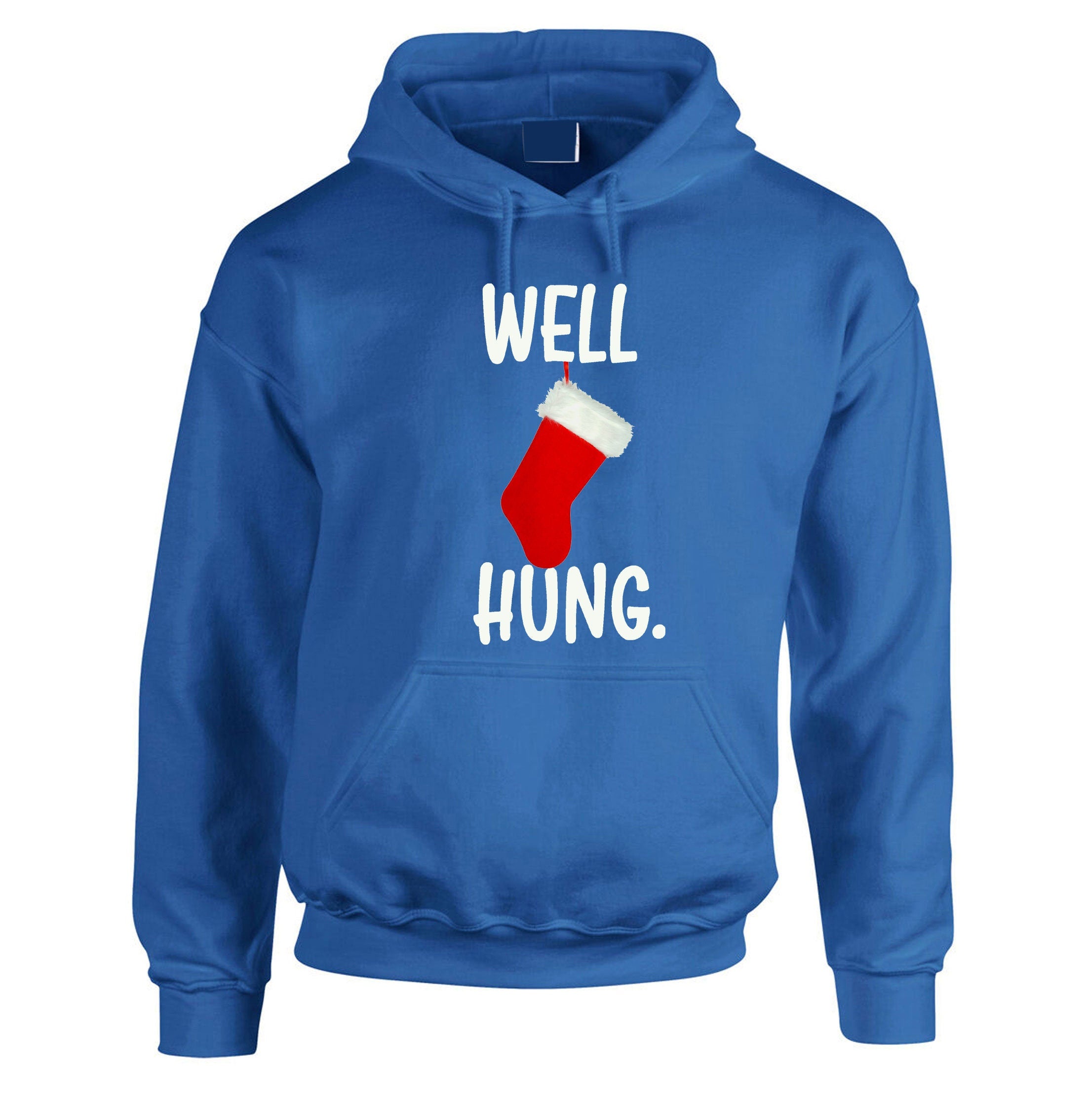 Well Hung Funny Christmas Hoodie Hoody Hood Hooded Santa Socks Santa Stockings Humor Adult Joke Xmas Present Gift Sarcastic