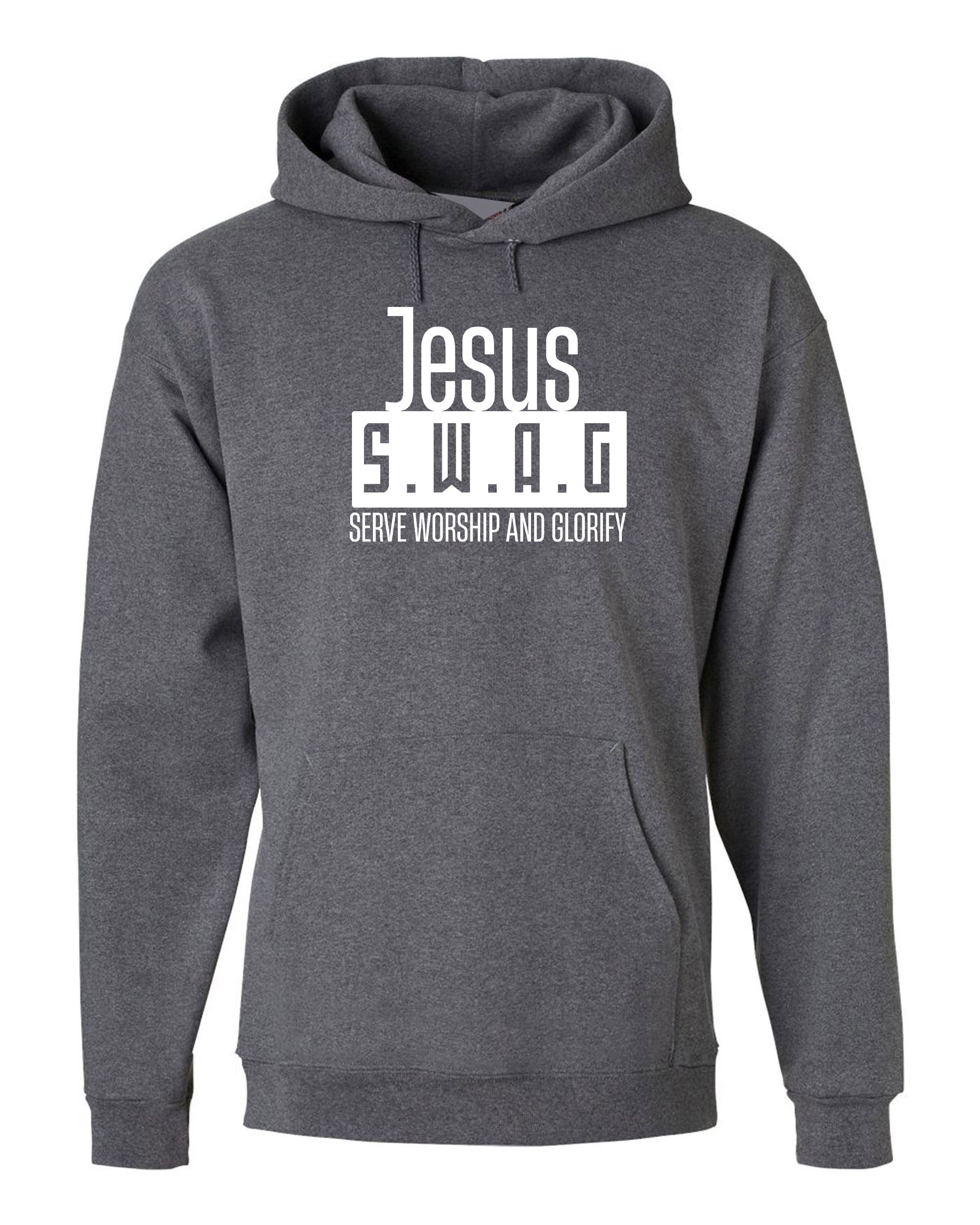 Jesus SWAG Serve Worship and Glorify Hoodie Hoody Hood Hooded Christian Christmas Gift Xmas Present Unisex Inspirational Top