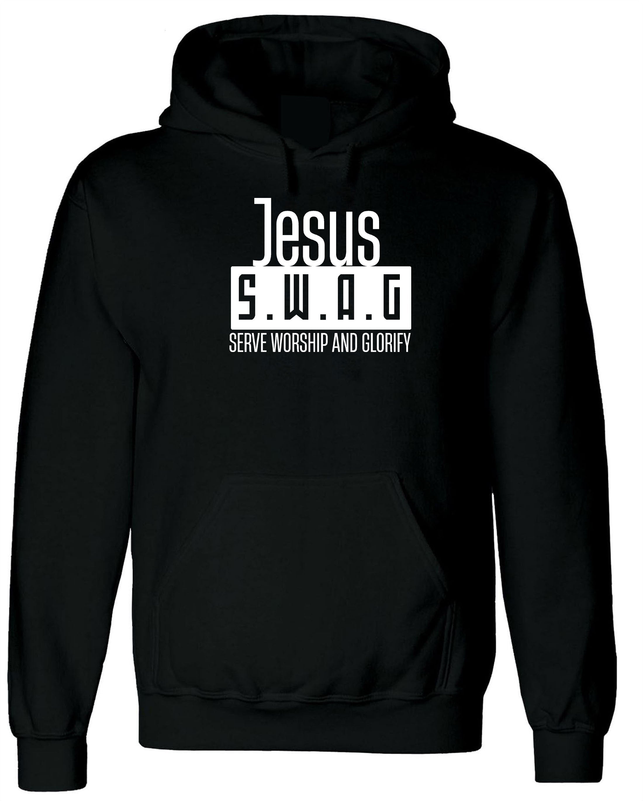 Jesus SWAG Serve Worship and Glorify Hoodie Hoody Hood Hooded Christian Christmas Gift Xmas Present Unisex Inspirational Top