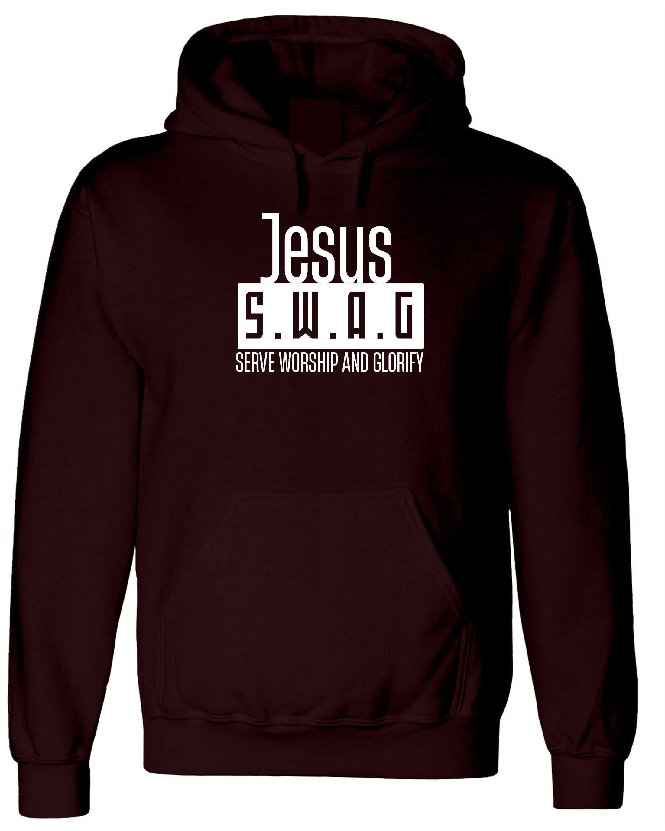 Jesus SWAG Serve Worship and Glorify Hoodie Hoody Hood Hooded Christian Christmas Gift Xmas Present Unisex Inspirational Top