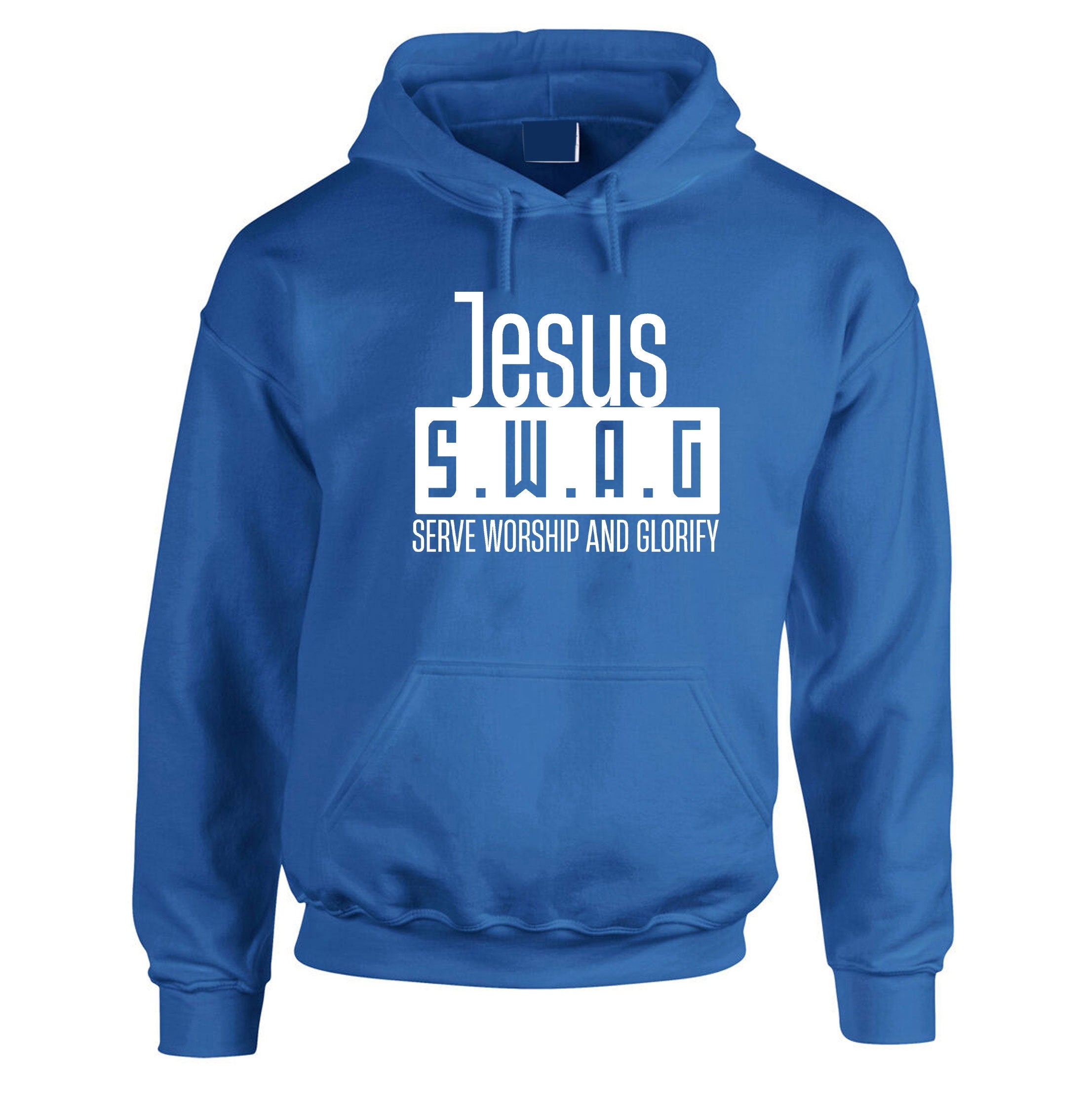 Jesus SWAG Serve Worship and Glorify Hoodie Hoody Hood Hooded Christian Christmas Gift Xmas Present Unisex Inspirational Top