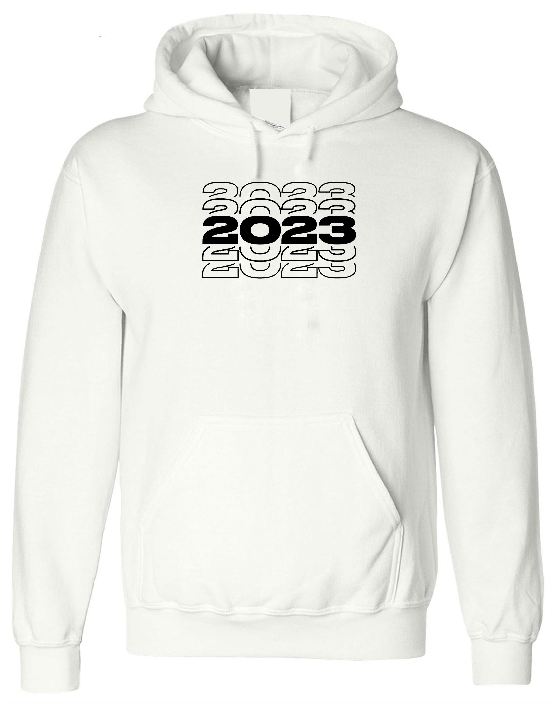 Happy New Year 2023 Hoodie Hoody Hood Hooded New Year Outfit Unisex Top Gift Travelling Tour Holidays Gift Present Xmas