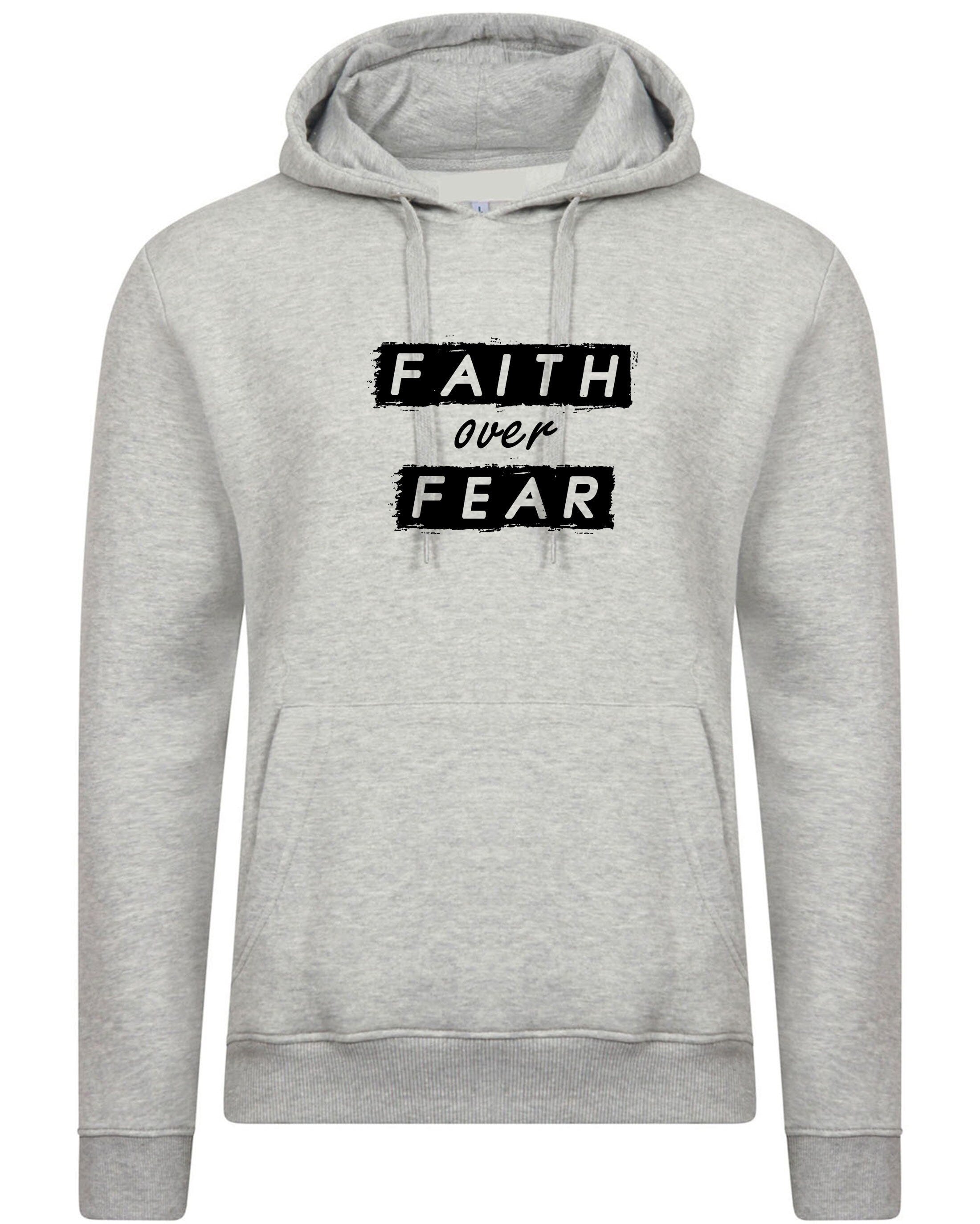 Faith over fear hoodie hoody hood hooded christian top gift for her him christmas xmas present unisex top slogan