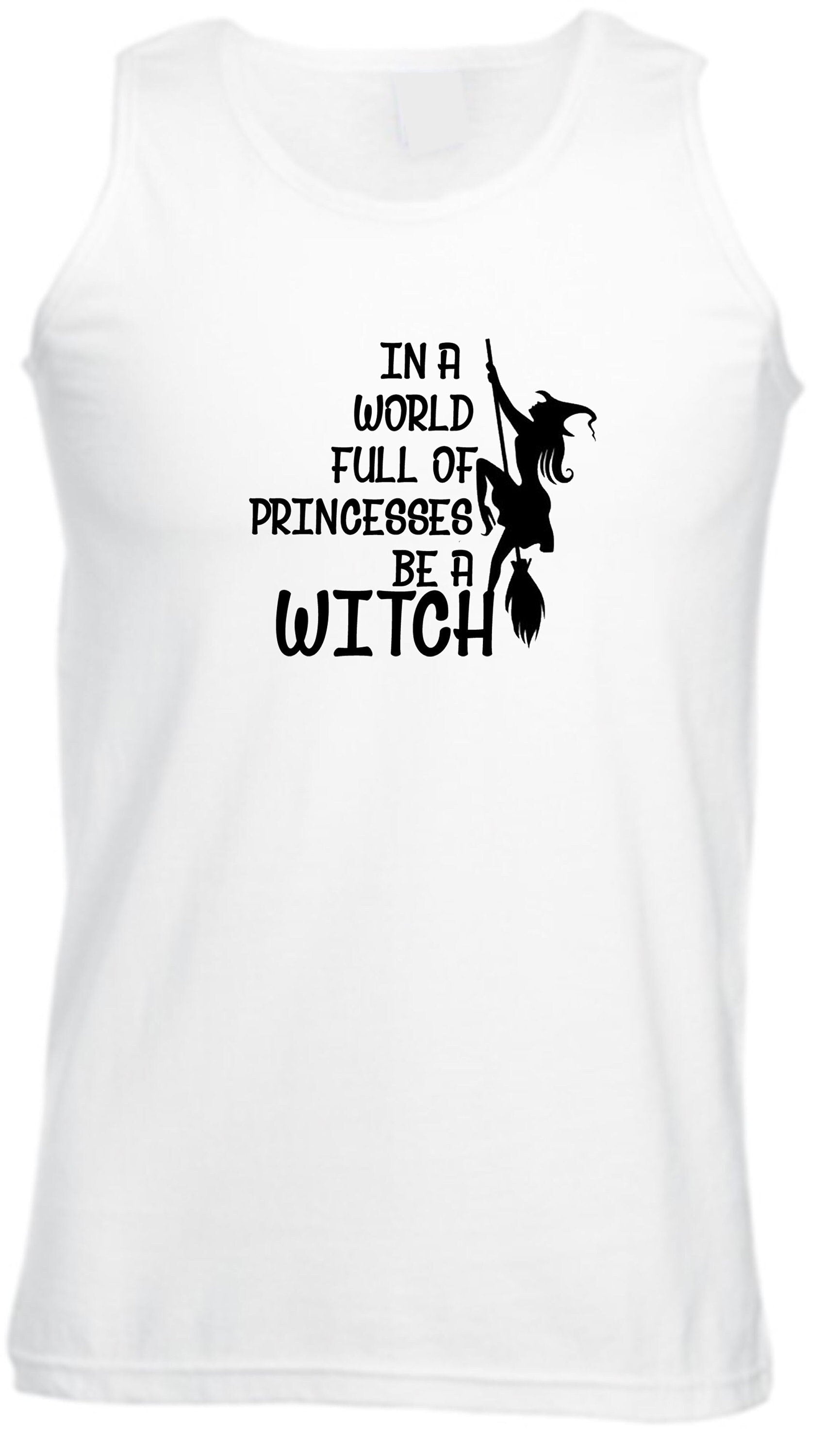 In a world full of princesses be a witch funny halloween witch vintage ladies womens halloween outfit vest vests gym top tank workout gift