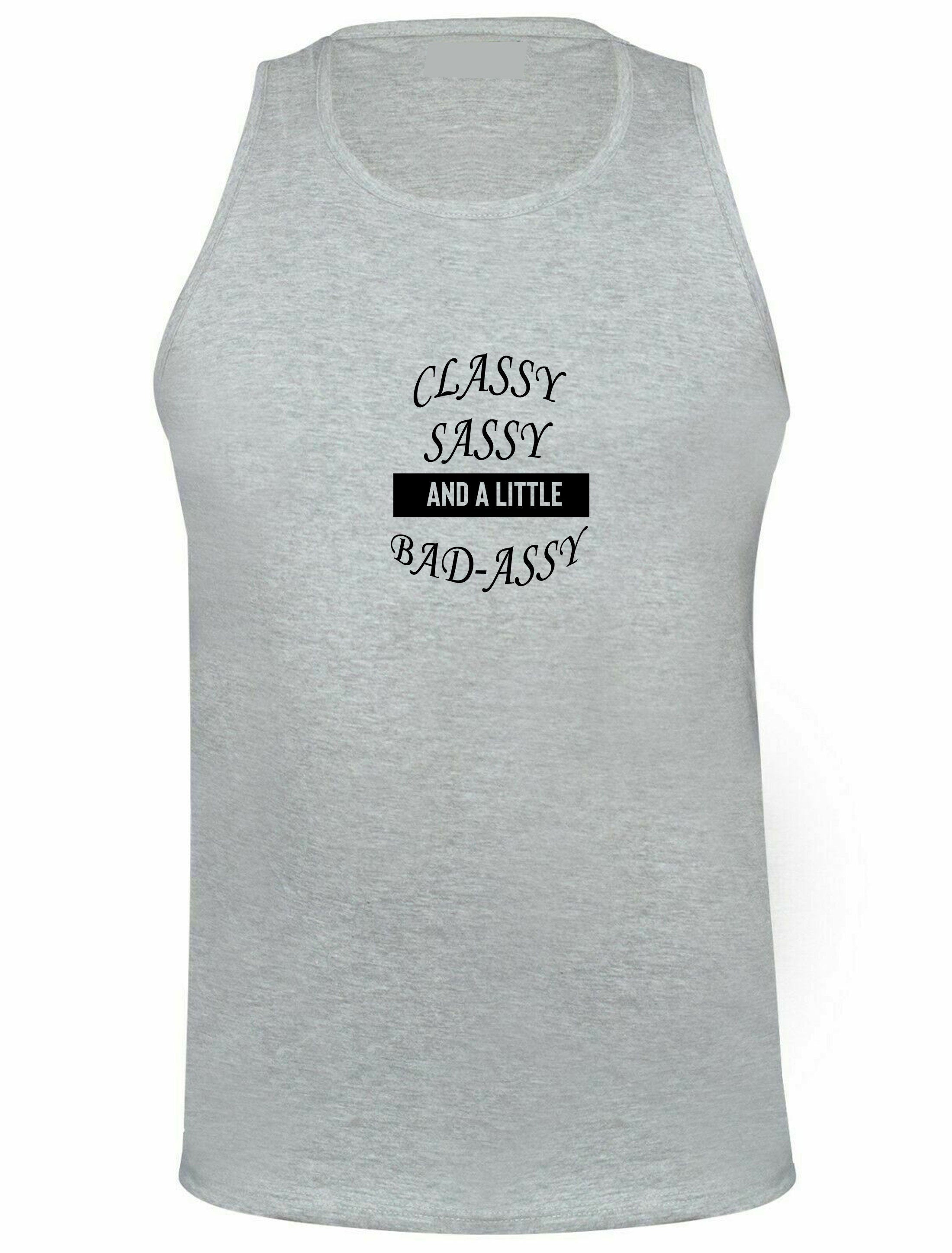 Classy sassy and a little bit bad assy funny vest vests gym workout exercise jogging joke for gf birthday present valentines xmas top joke