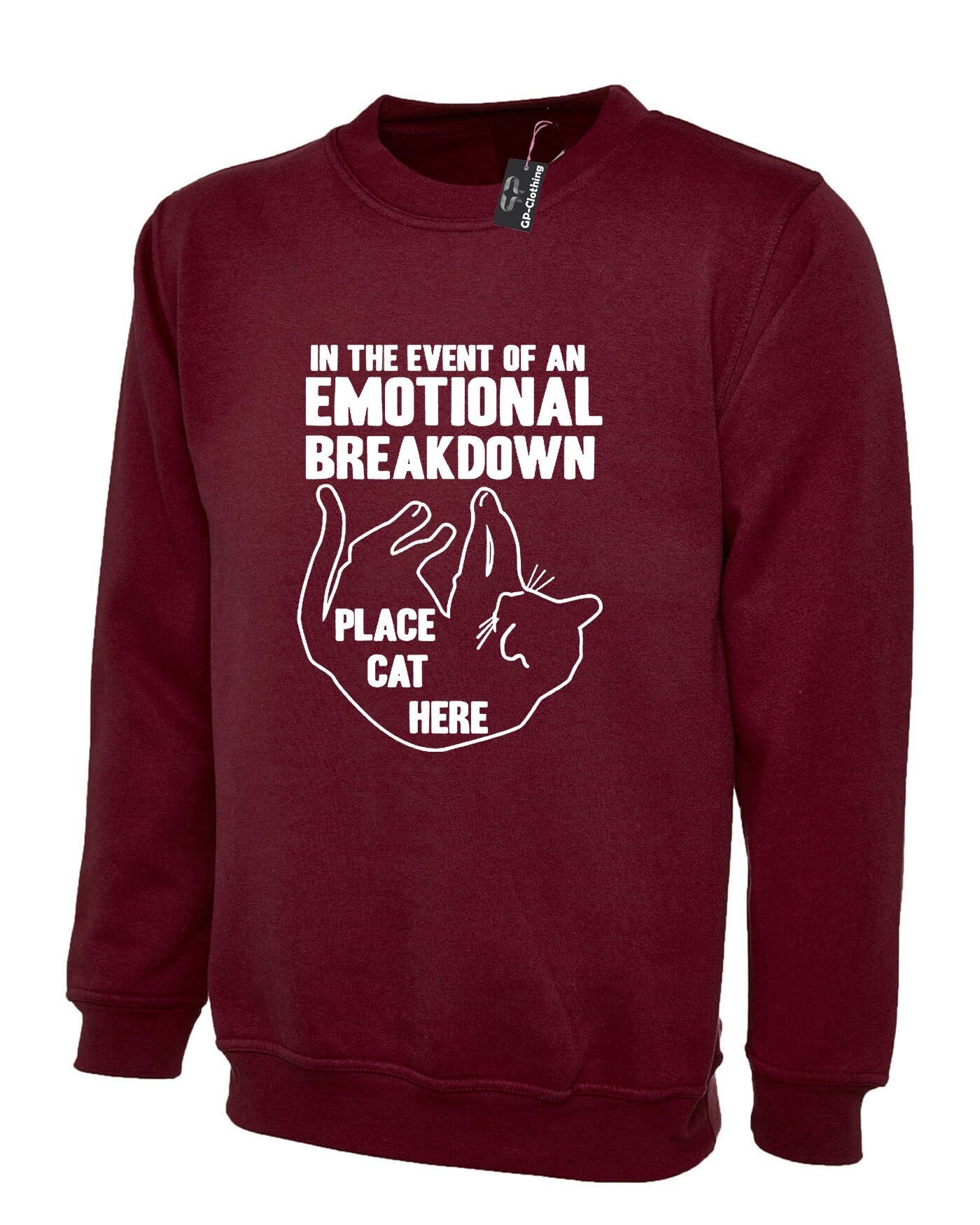 In case of emotional breakdown place cat here funny cat lovers sweatshirt jumper sweater shirt gift funny unisex ladies womens top