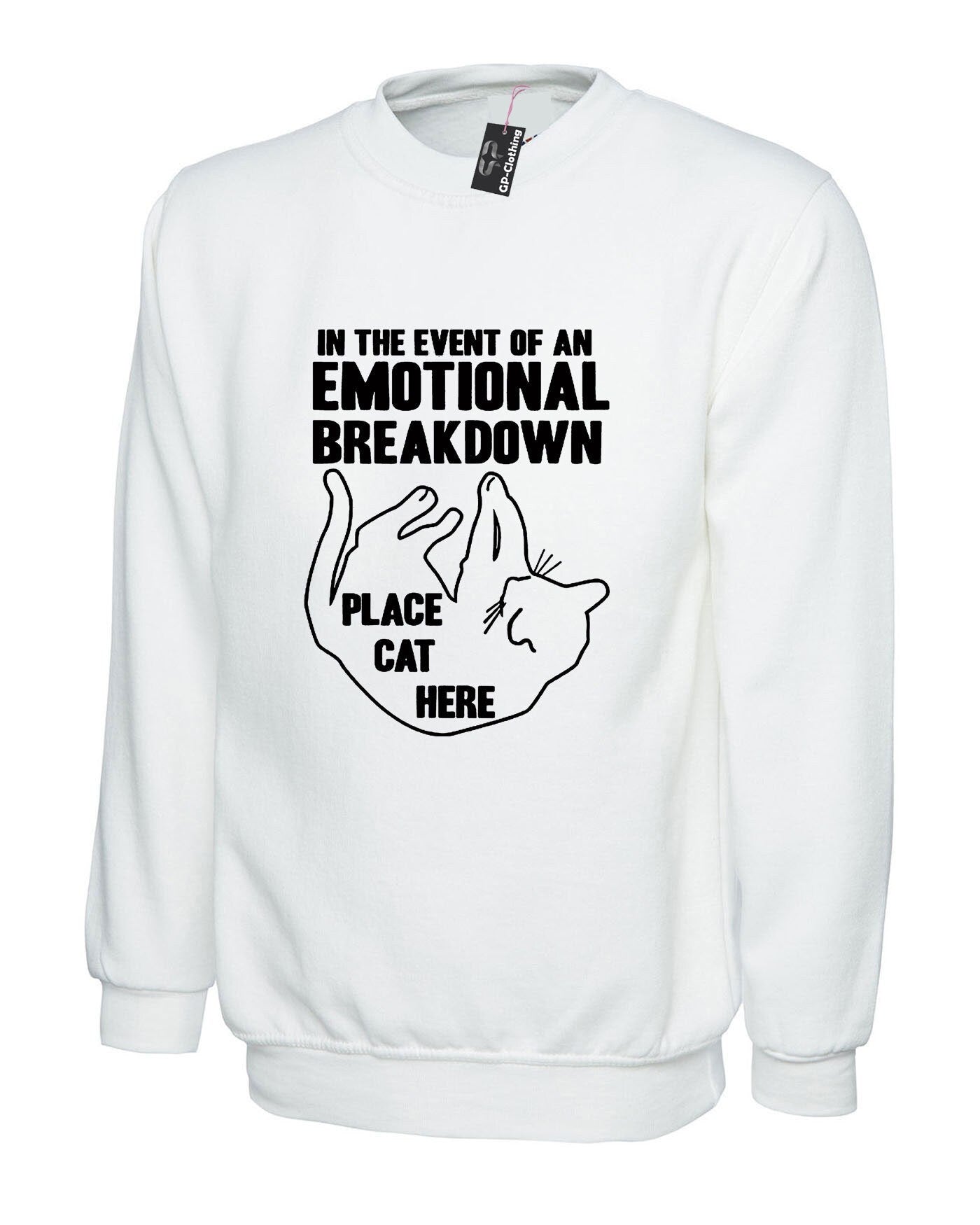 In case of emotional breakdown place cat here funny cat lovers sweatshirt jumper sweater shirt gift funny unisex ladies womens top