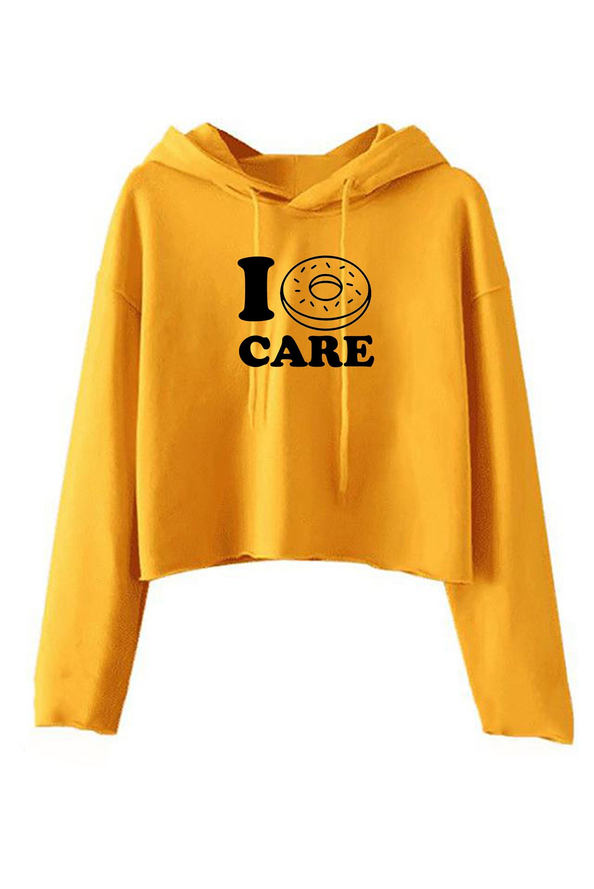 I don't care joke valentines donut lover funny crop tops hoodie croptop hoody hood long sleeve ladies gift womens unisex joke christmas top