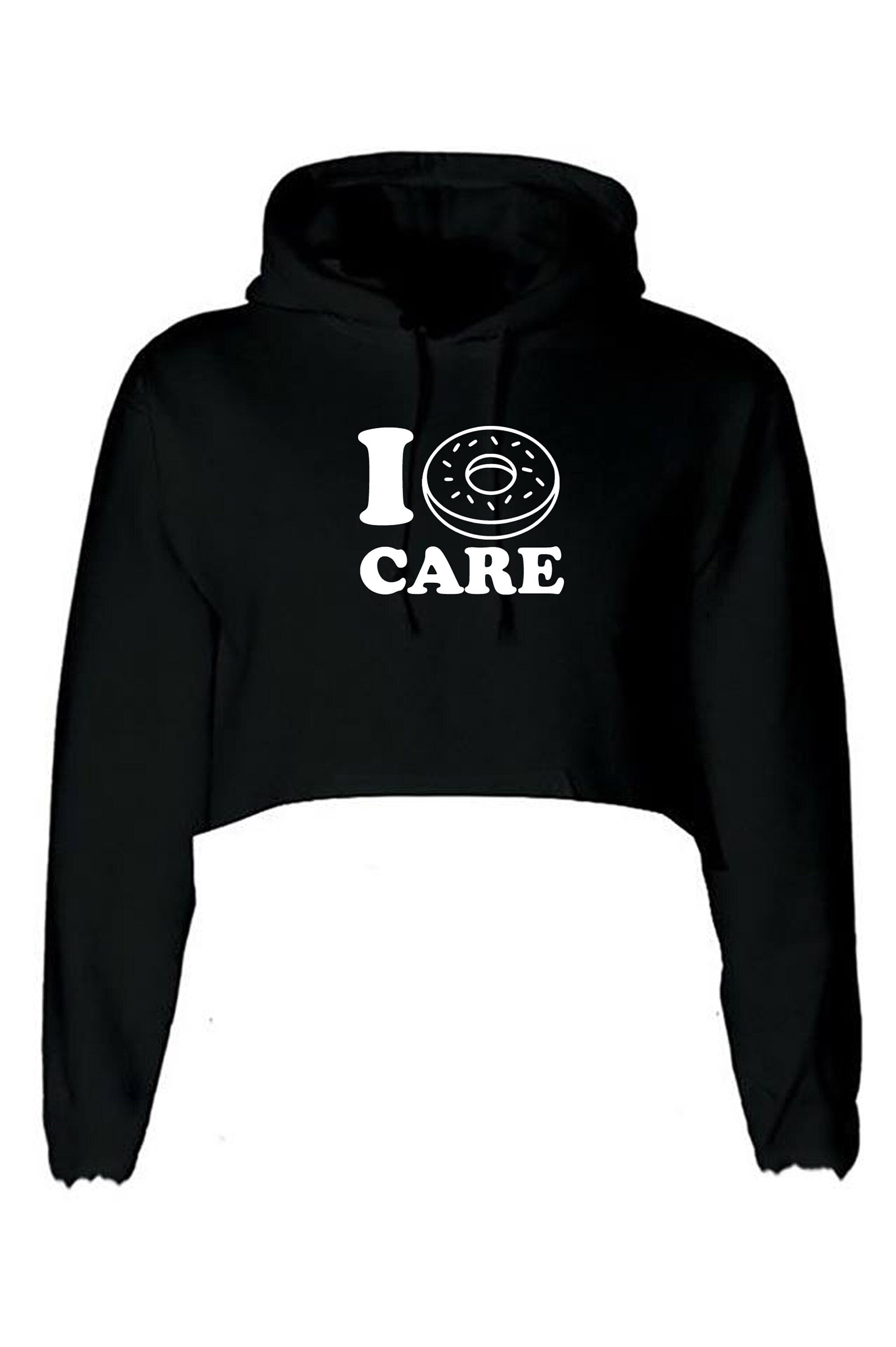 I don't care joke valentines donut lover funny crop tops hoodie croptop hoody hood long sleeve ladies gift womens unisex joke christmas top