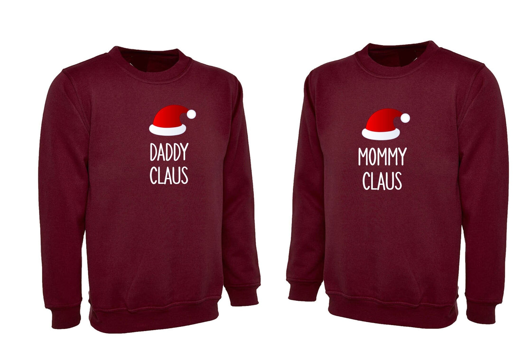 Mommy daddy couple matching shirts sweatshirt jumper sweater shirt santa claus christmas gift for parents xmas present top cute idea funny