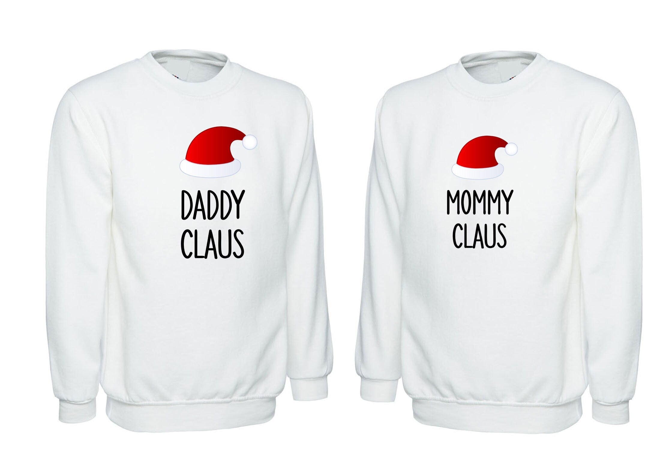 Mommy daddy couple matching shirts sweatshirt jumper sweater shirt santa claus christmas gift for parents xmas present top cute idea funny