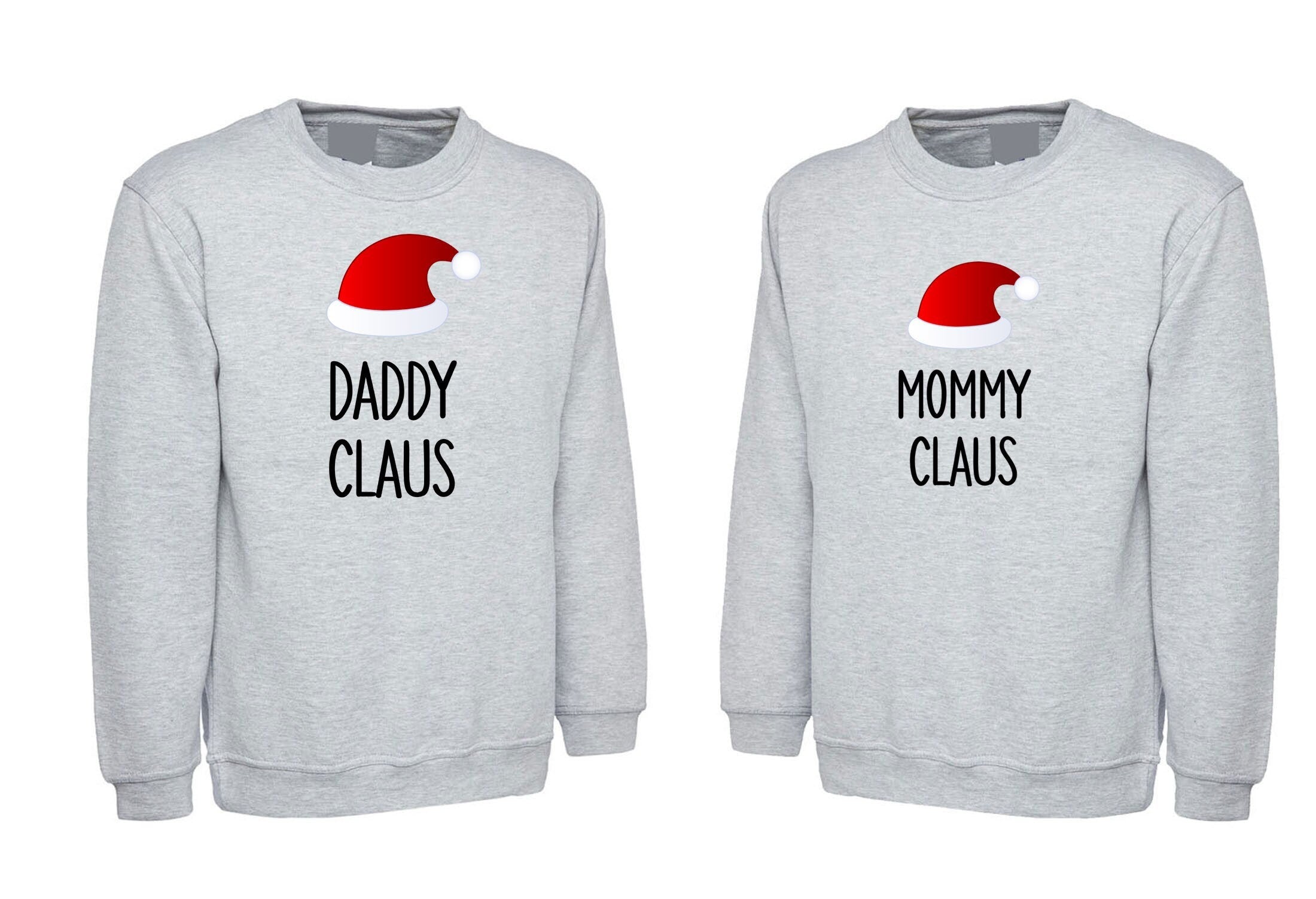 Mommy daddy couple matching shirts sweatshirt jumper sweater shirt santa claus christmas gift for parents xmas present top cute idea funny