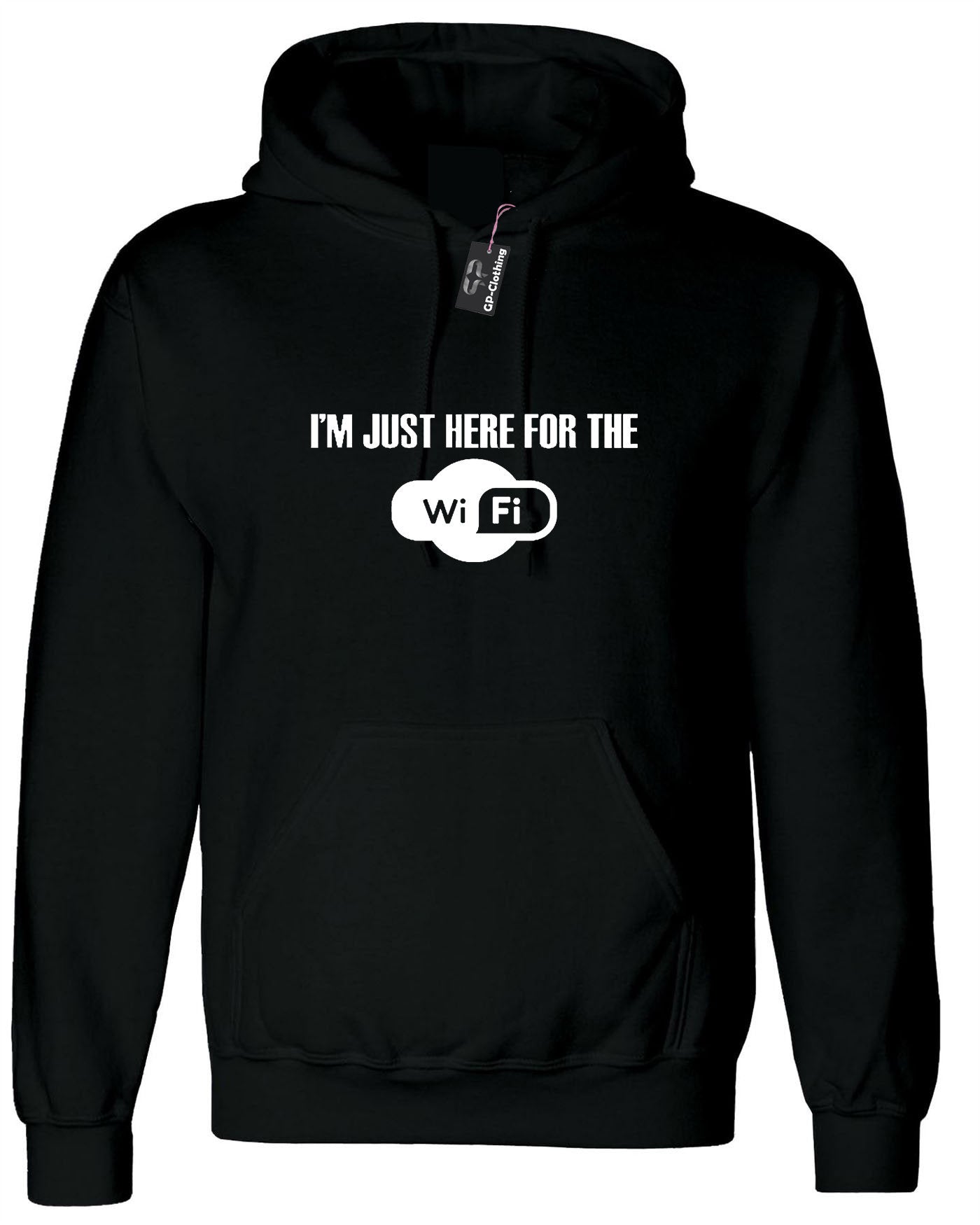 I'm just here for the wifi funny hoodie hoody hood hooded unisex gamer gaming internet worm novelty joke gift idea mens