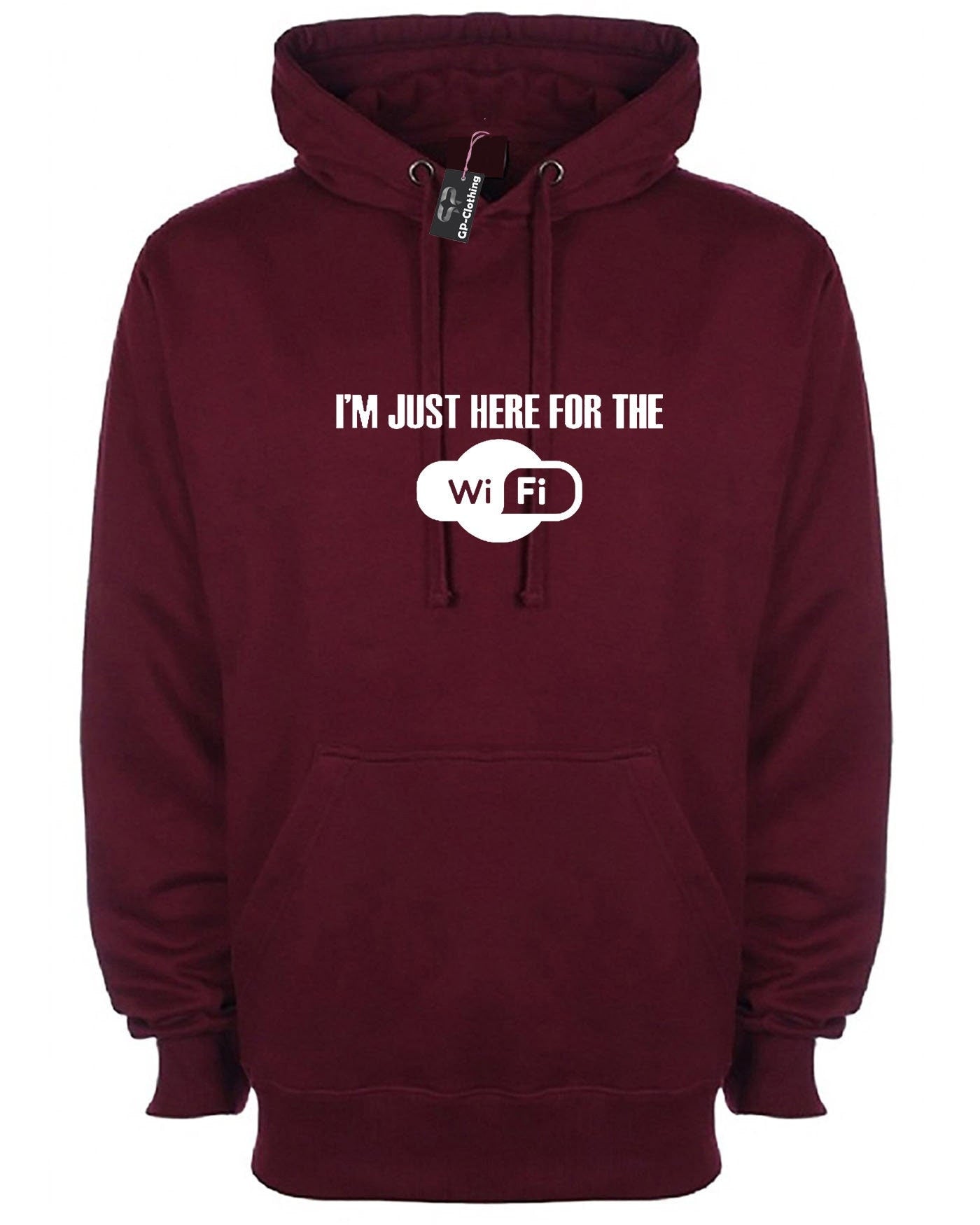 I'm just here for the wifi funny hoodie hoody hood hooded unisex gamer gaming internet worm novelty joke gift idea mens