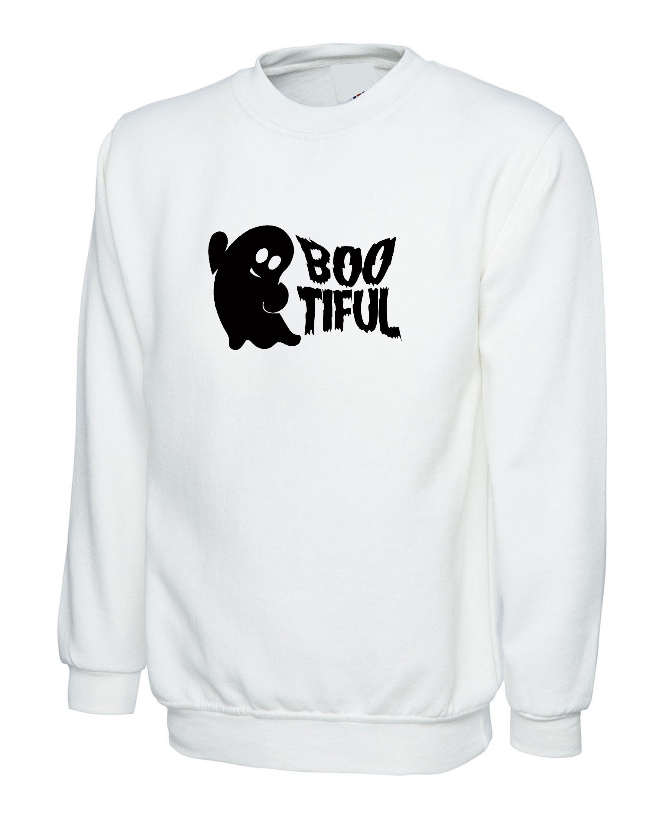 Funny ghost for halloween costume outfit mens womens unisex have a boo-tiful day sweatshirt jumper sweater shirt beautiful boo joke ladies