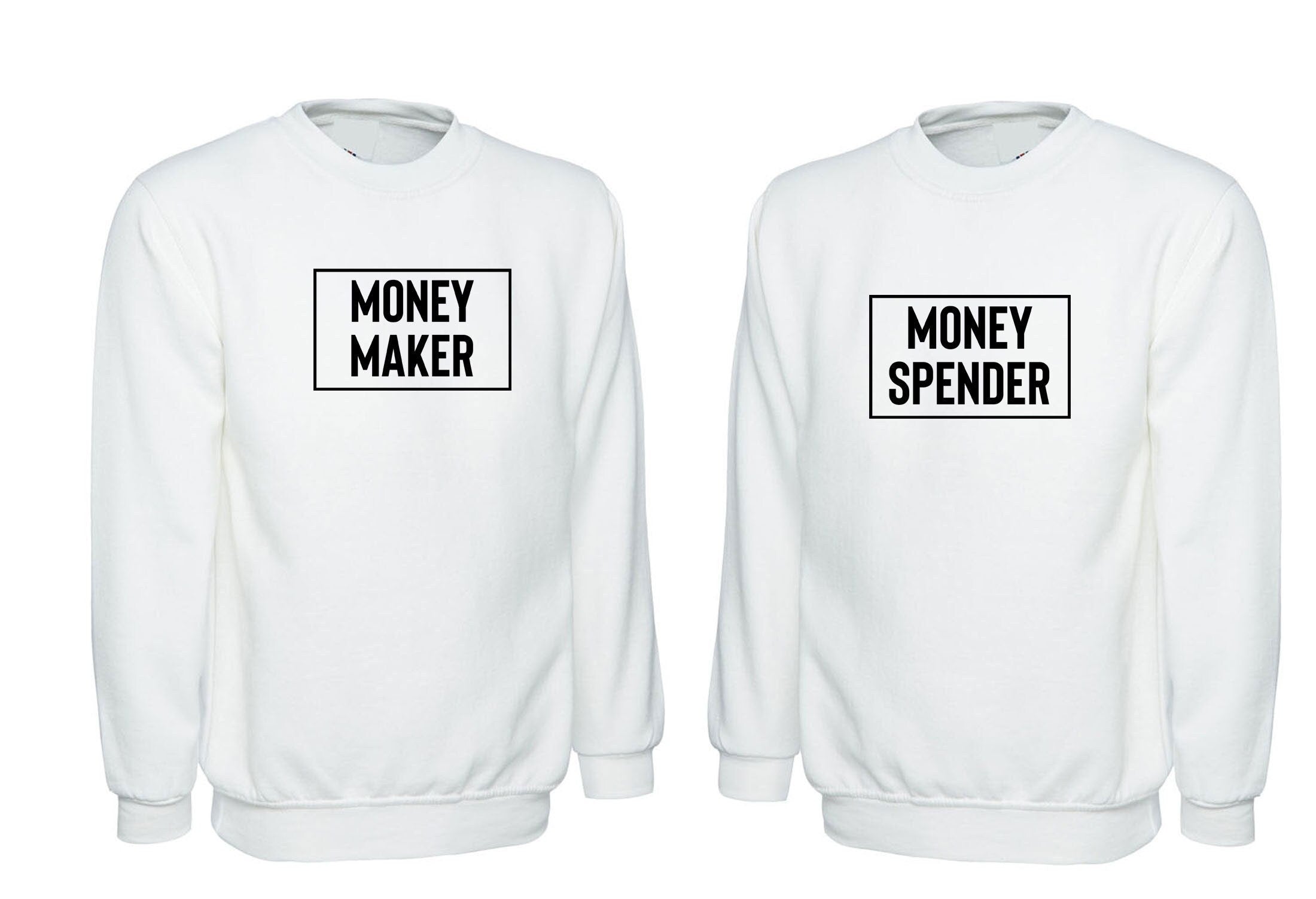 Couple matching shirts money maker money spender sweatshirt jumper gift for parents husband wife wedding anniversary gift funny joke tops