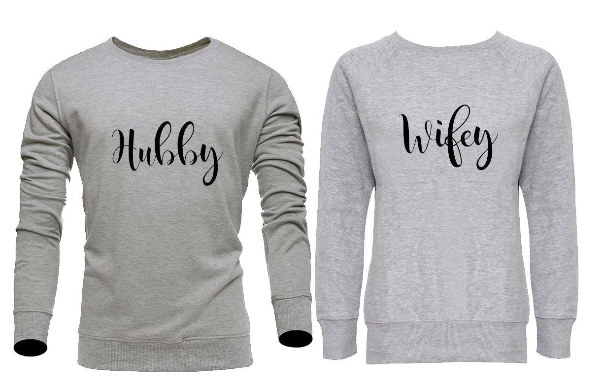 Couple matching sweatshirt jumper sweater shirt funny gift for couple hubby wifey husband wife wedding anniversary present