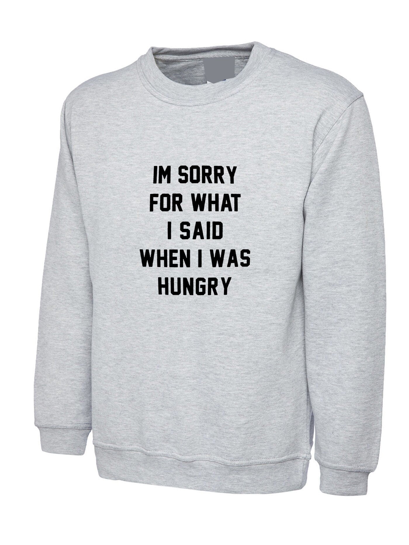 I'm sorry for what i said when i was hungry sweatshirt jumper sweater shirt food lover ladies funny womens mens unisex gift rude sarcastic