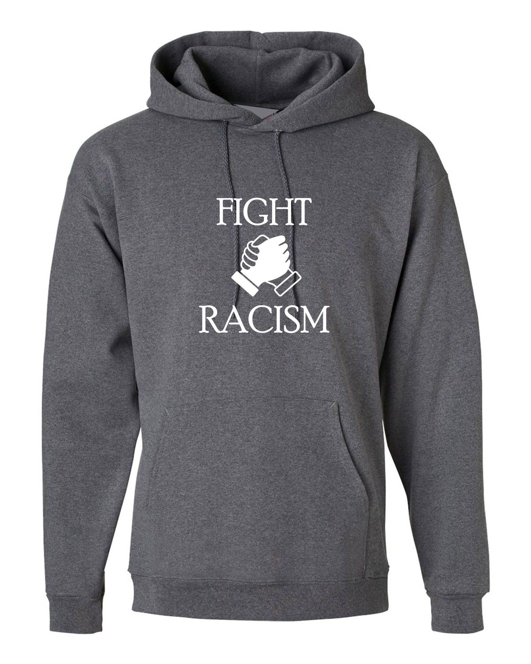 Black lives fight racism hoodie hoody hood hooded for adults support equality racial equality say no to discrimination racism unisex