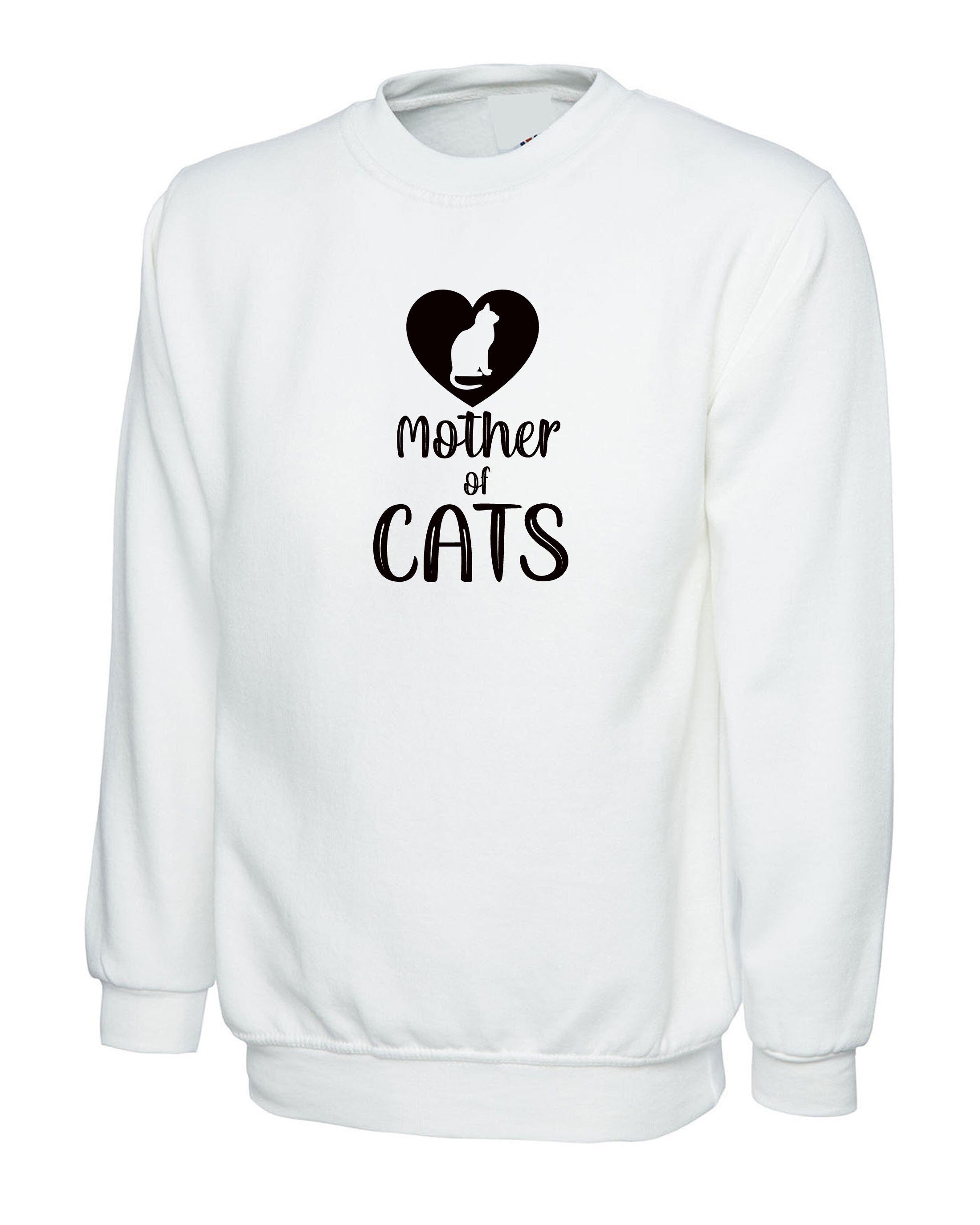 Mother of cats funny sweatshirt jumper sweater shirt ladies womens birthday gift xmas top christmas present for cat lovers parody joke