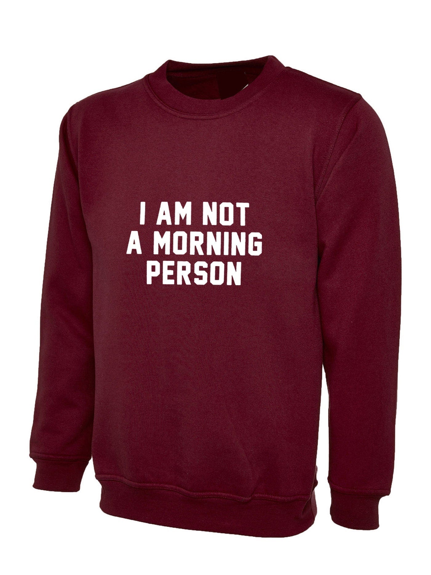 I am not a morning person hate mornings lazy night owl funny womens ladies sweatshirt jumper sweater shirt gift unisex birthday