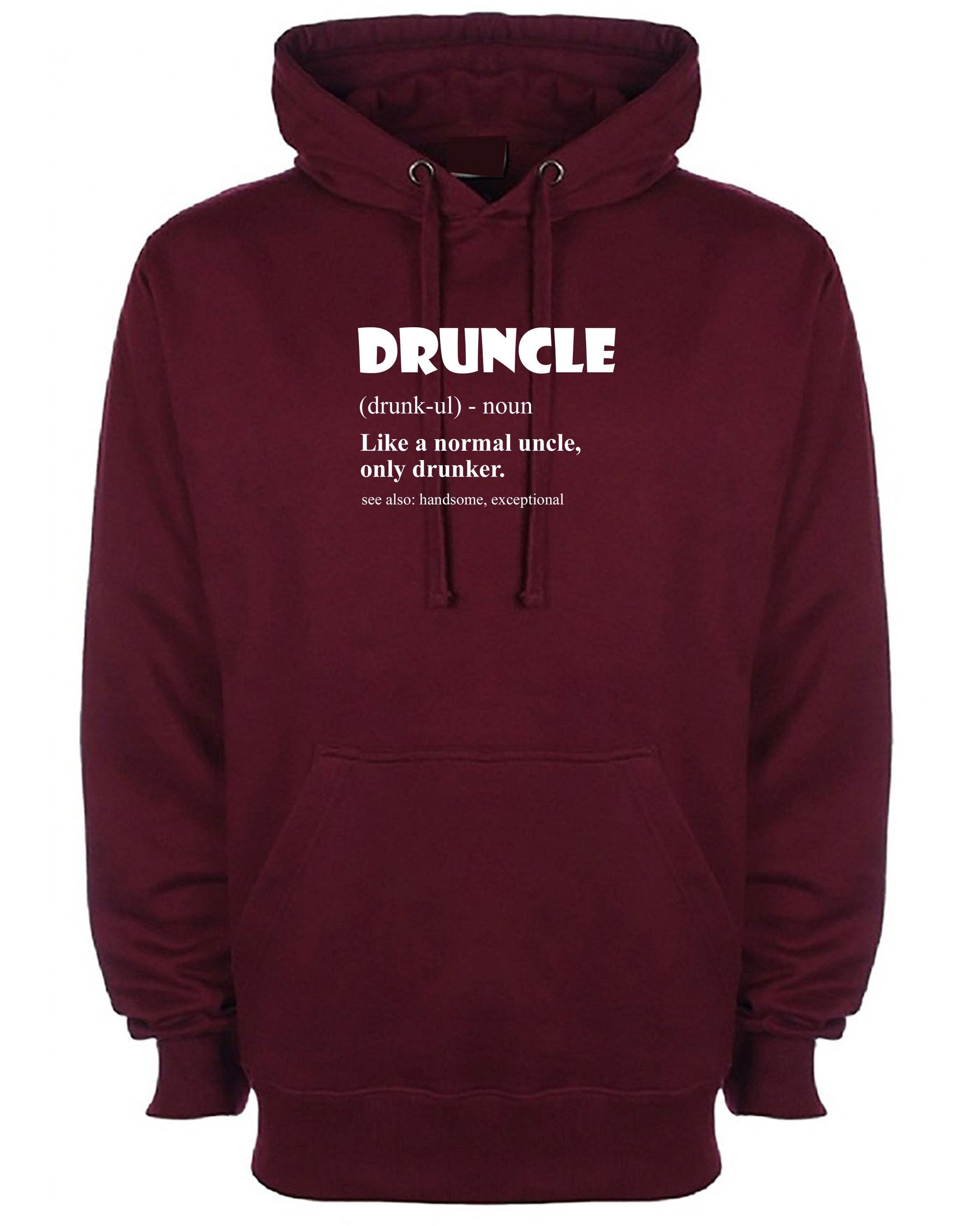 Druncle drunk uncle funny mens hoodie hoody hood hooded gift for uncle wine lover vodka whisky beer lover birthday present for uncles