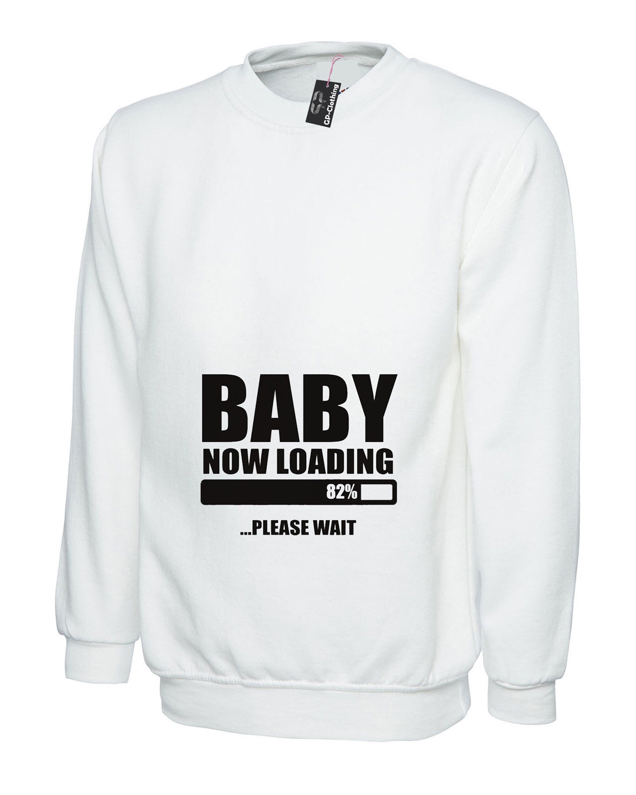 Baby now loading,sweater shirt funny gift for pregnant women ladies sweatshirt , pregnancy announcement, gift for wife joke jumper